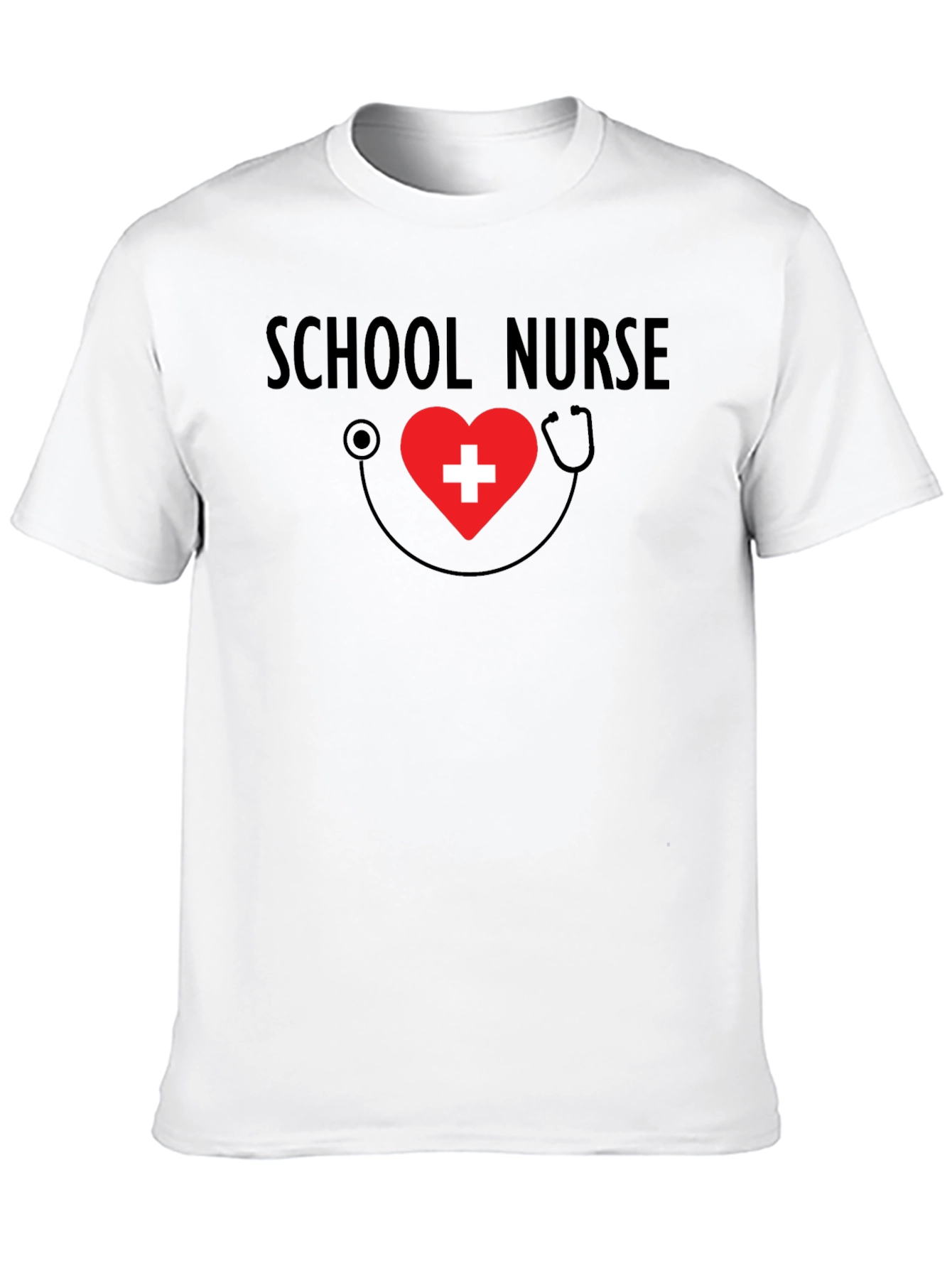 School Nurse Heart Stethoscope Graphic Tee