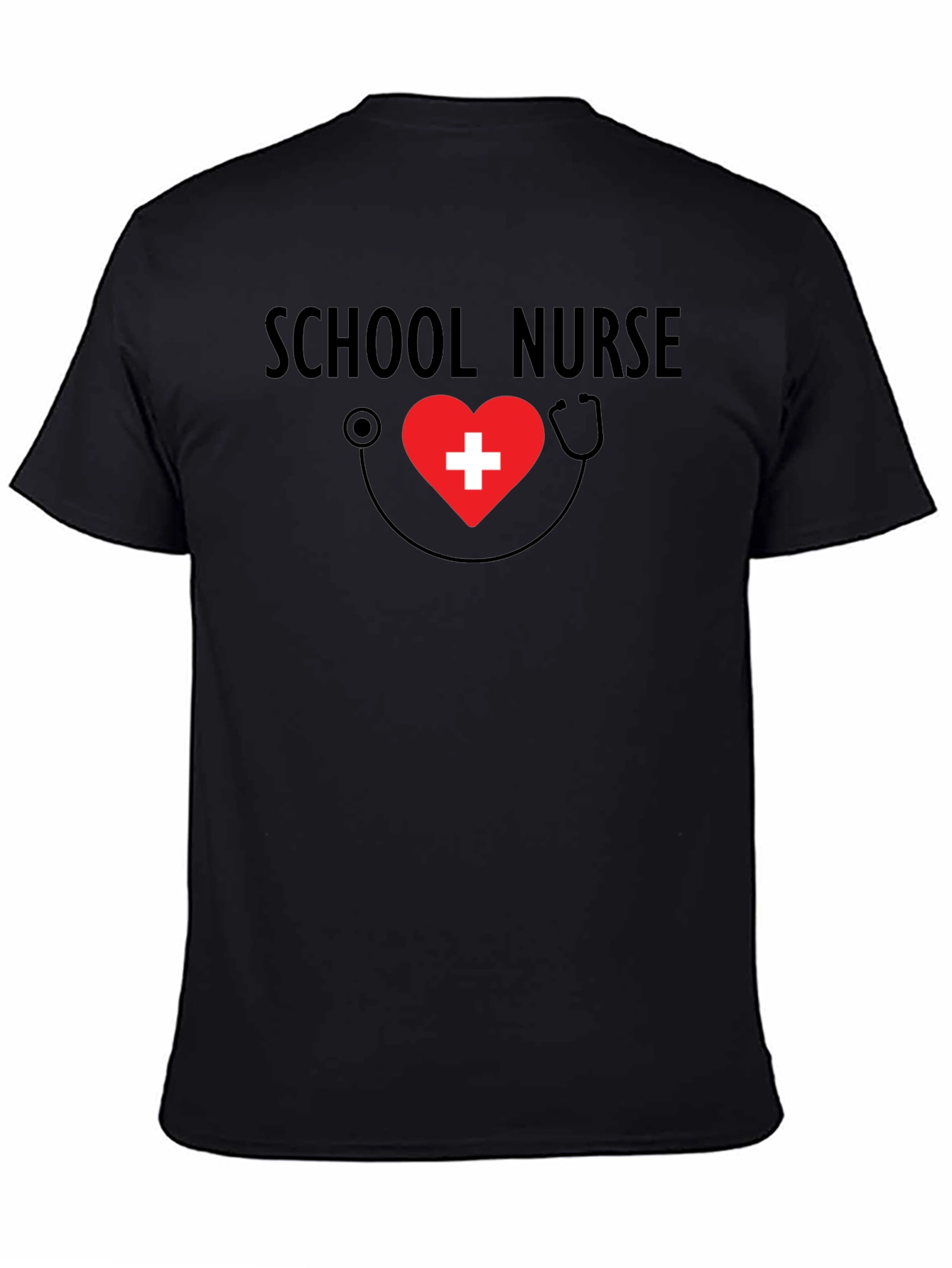 School Nurse Heart Stethoscope Graphic Tee