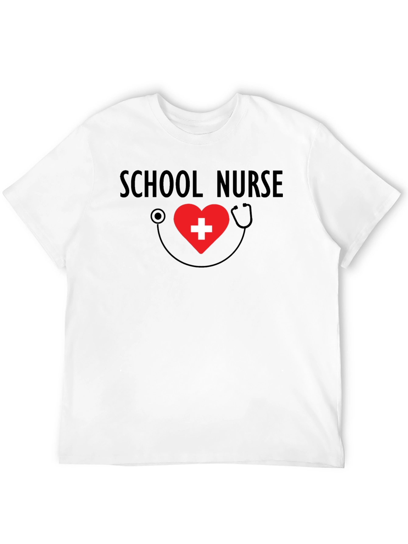 School Nurse Heart Stethoscope Graphic Tee