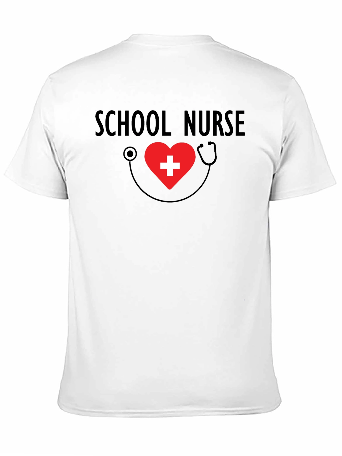 School Nurse Heart Stethoscope Graphic Tee