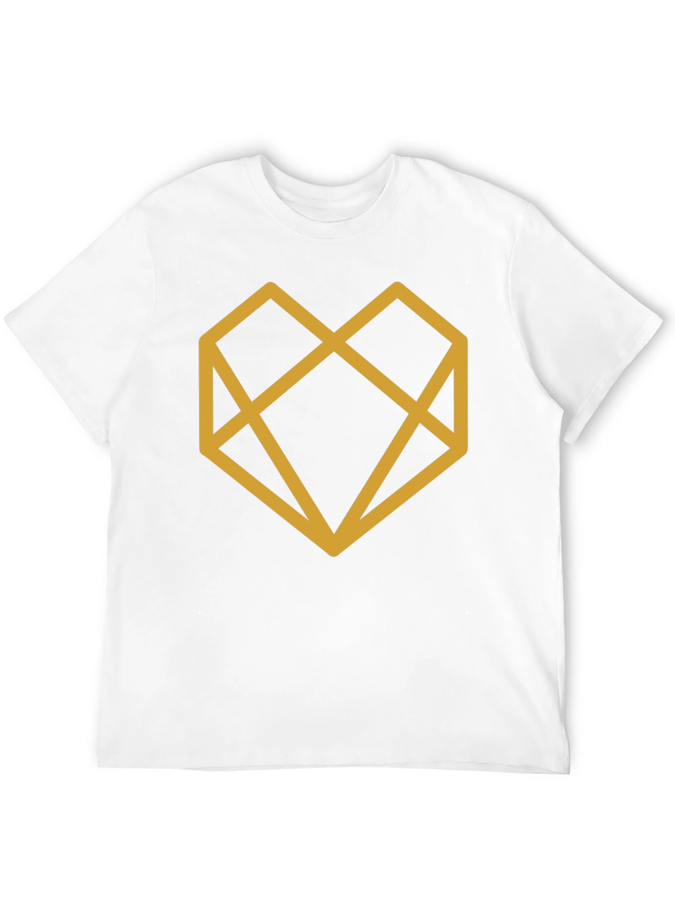 Geometric Heart Graphic Tee - Modern Black T-Shirt