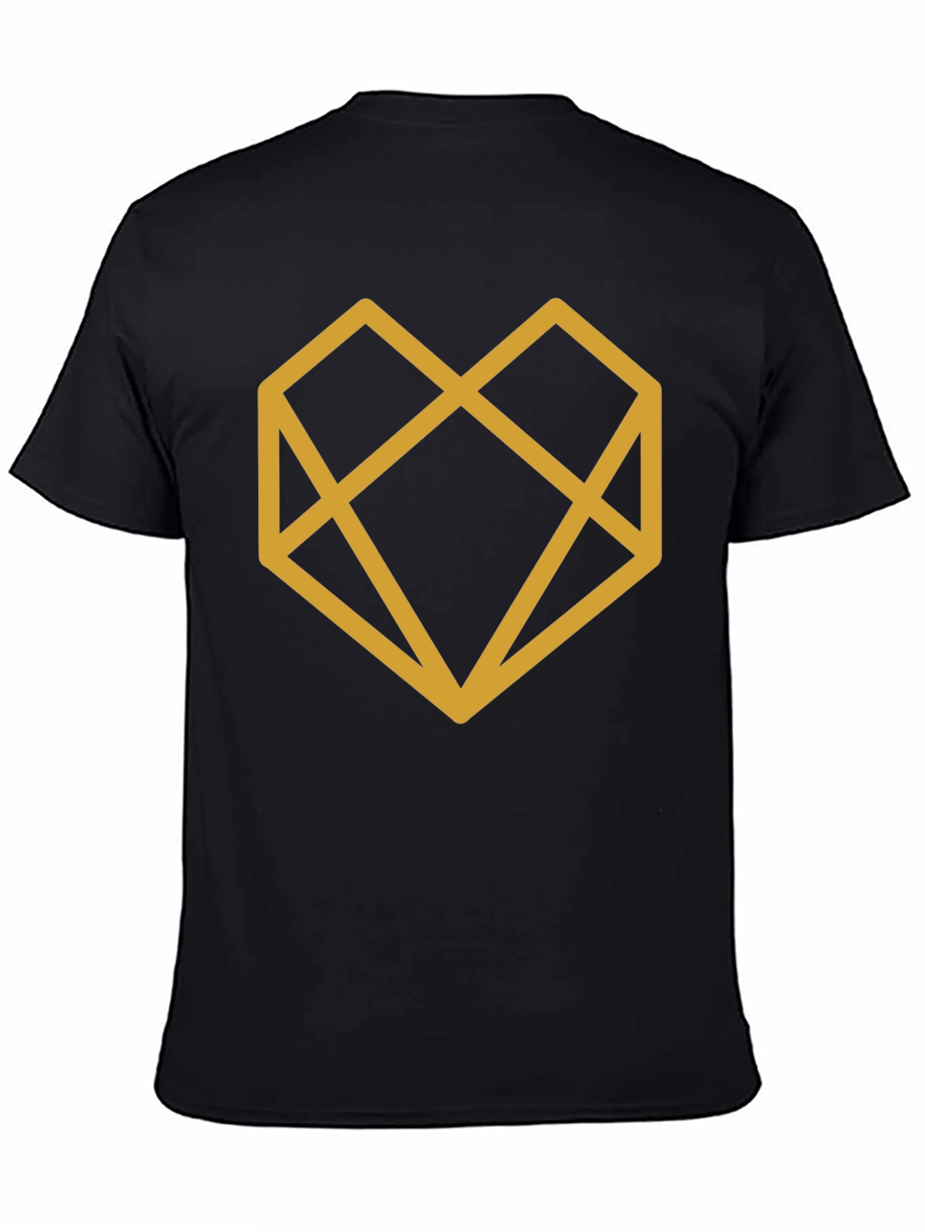 Geometric Heart Graphic Tee - Modern Black T-Shirt