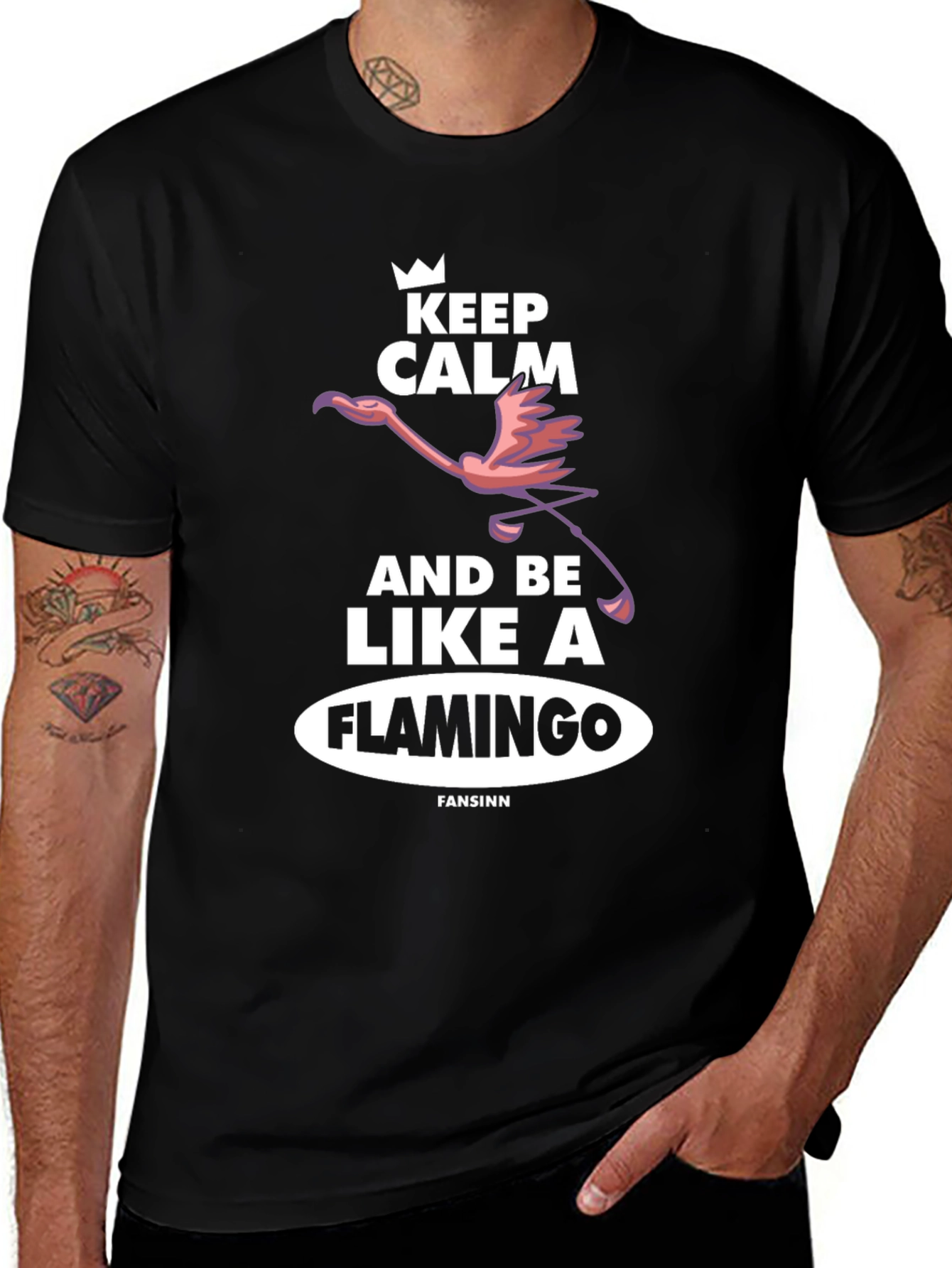 Keep Calm Flamingo T-Shirt - Unique Graphic Tee