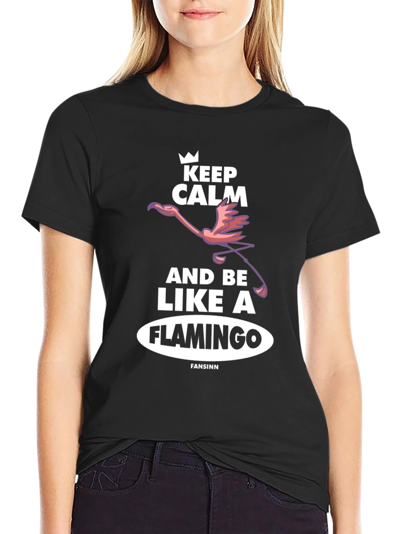 Keep Calm Flamingo T-Shirt - Unique Graphic Tee