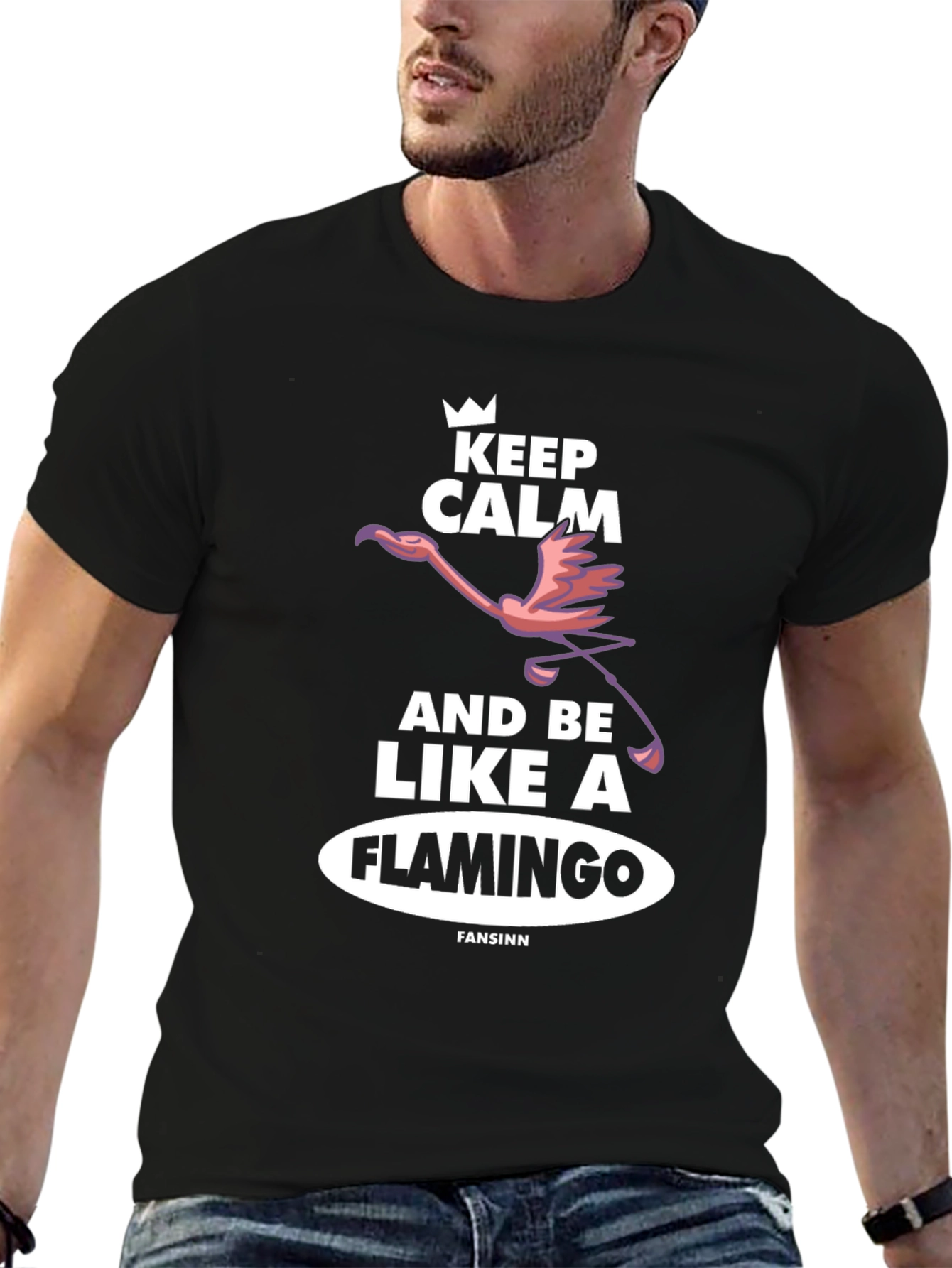 Keep Calm Flamingo T-Shirt - Unique Graphic Tee