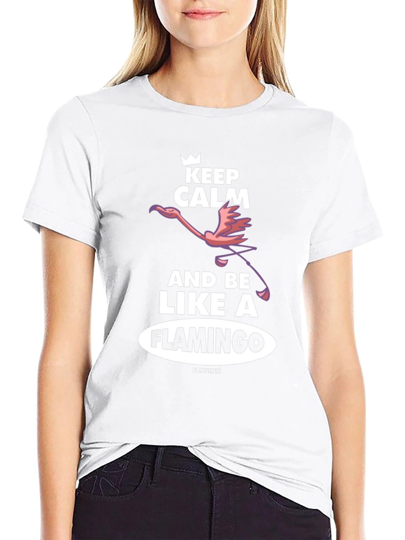 Keep Calm Flamingo T-Shirt - Unique Graphic Tee