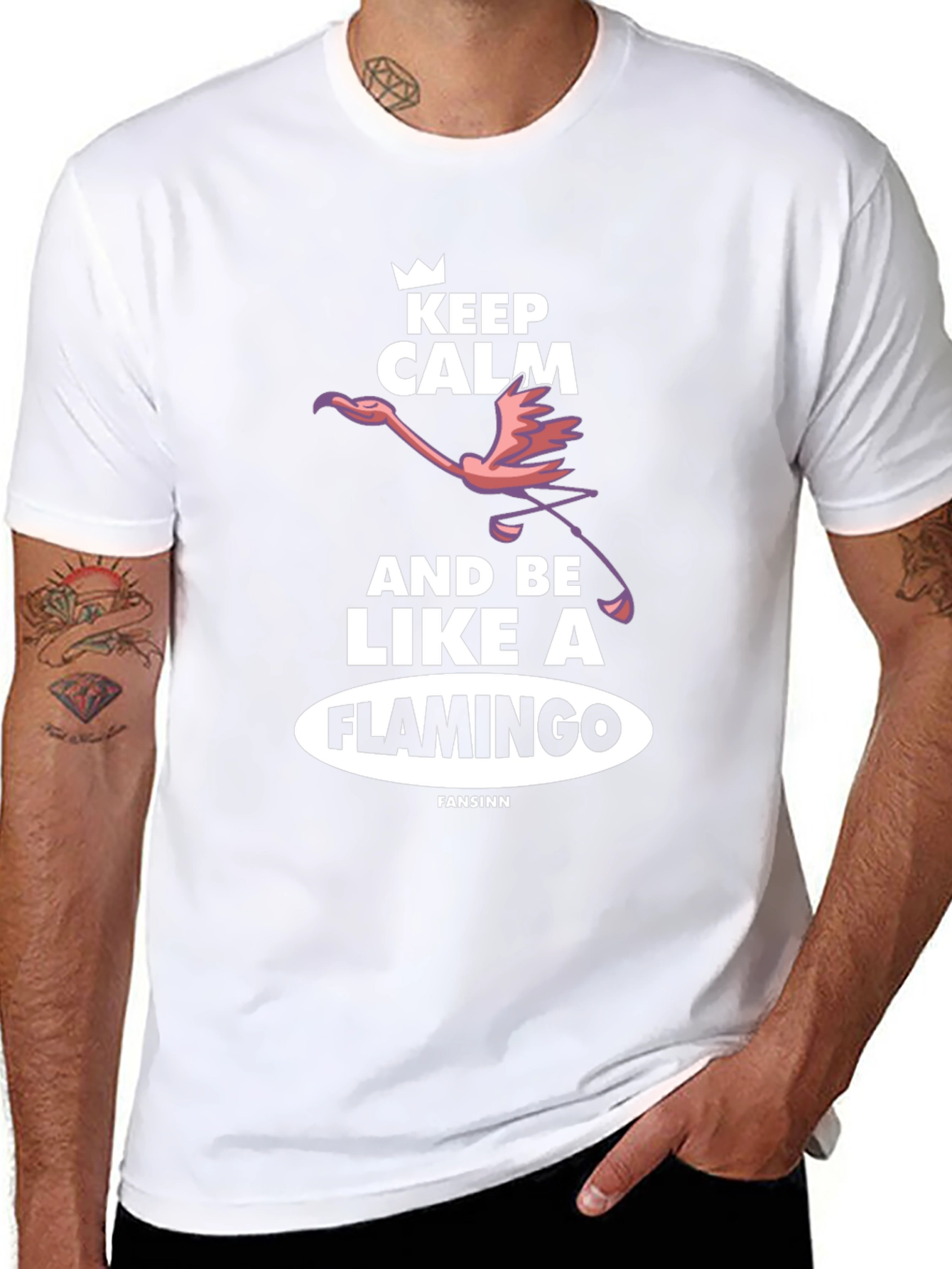 Keep Calm Flamingo T-Shirt - Unique Graphic Tee