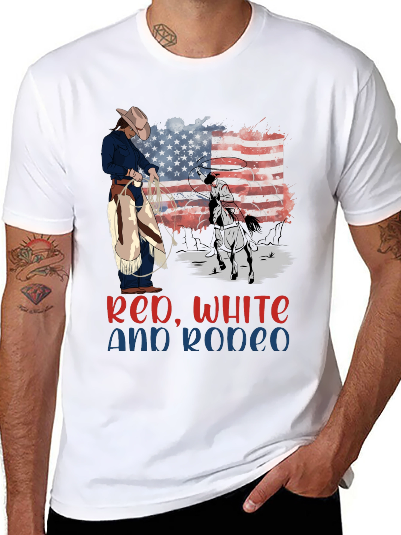 Red White and Rodeo Graphic Tee