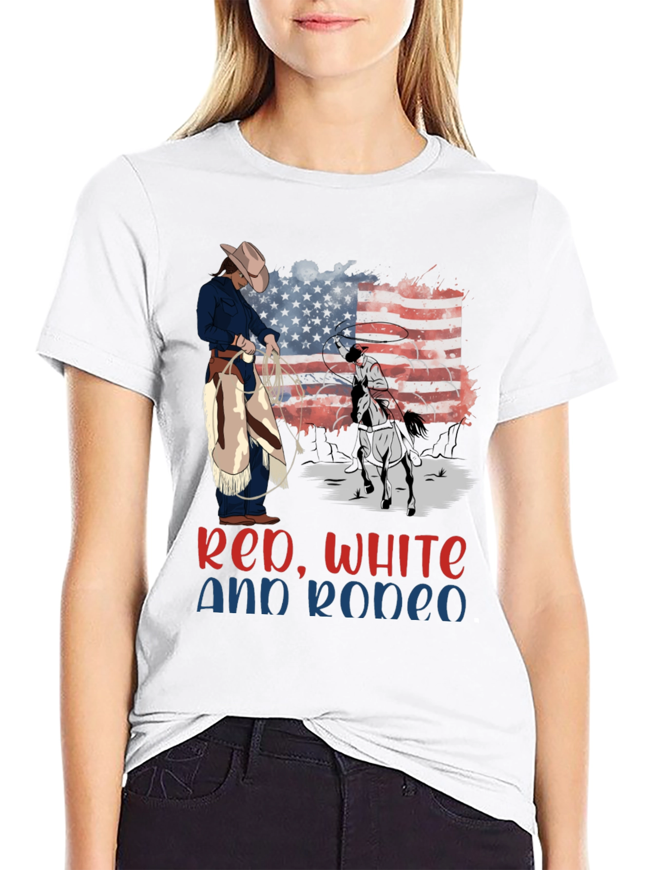 Red White and Rodeo Graphic Tee