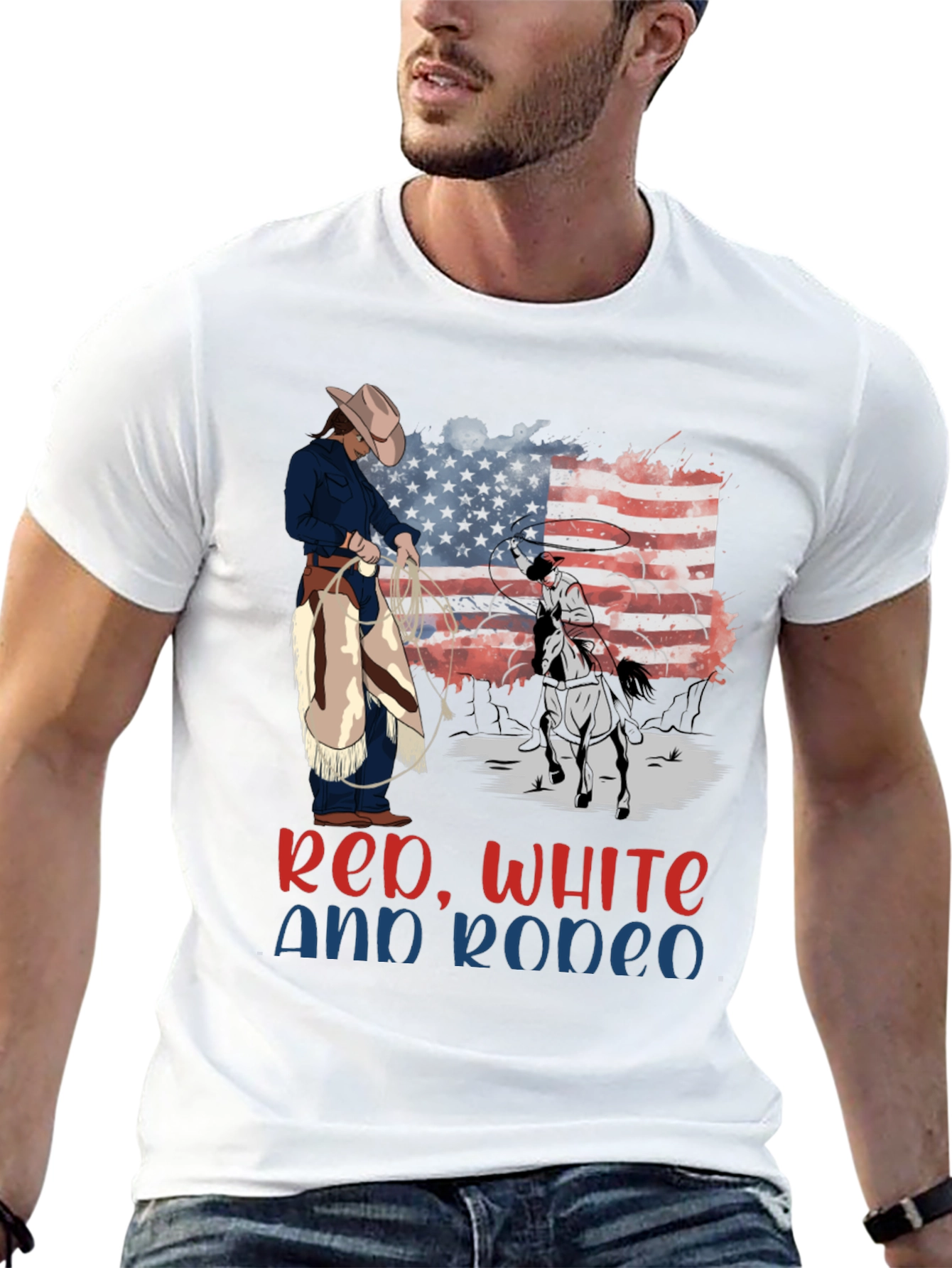 Red White and Rodeo Graphic Tee