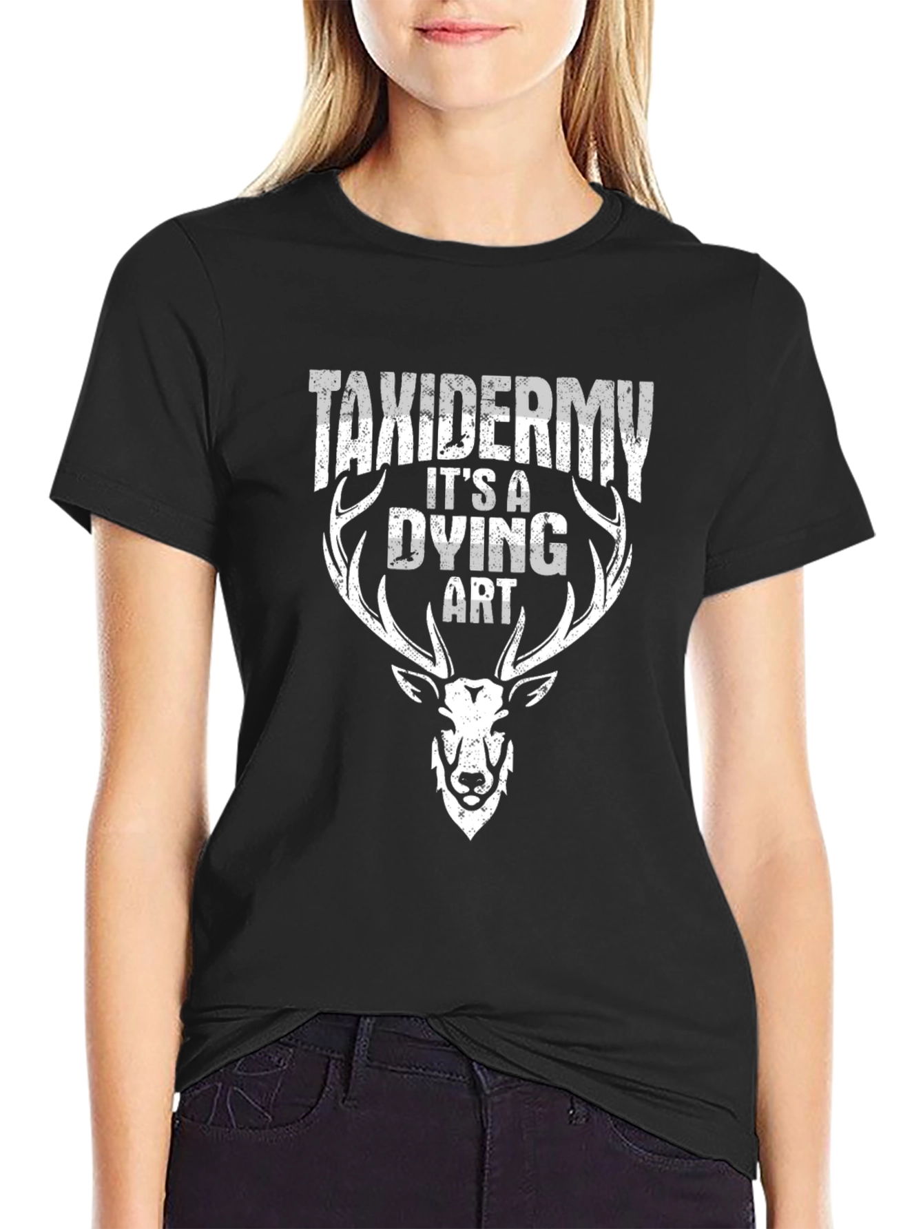 Taxidermy Dying Art Deer Graphic T-Shirt