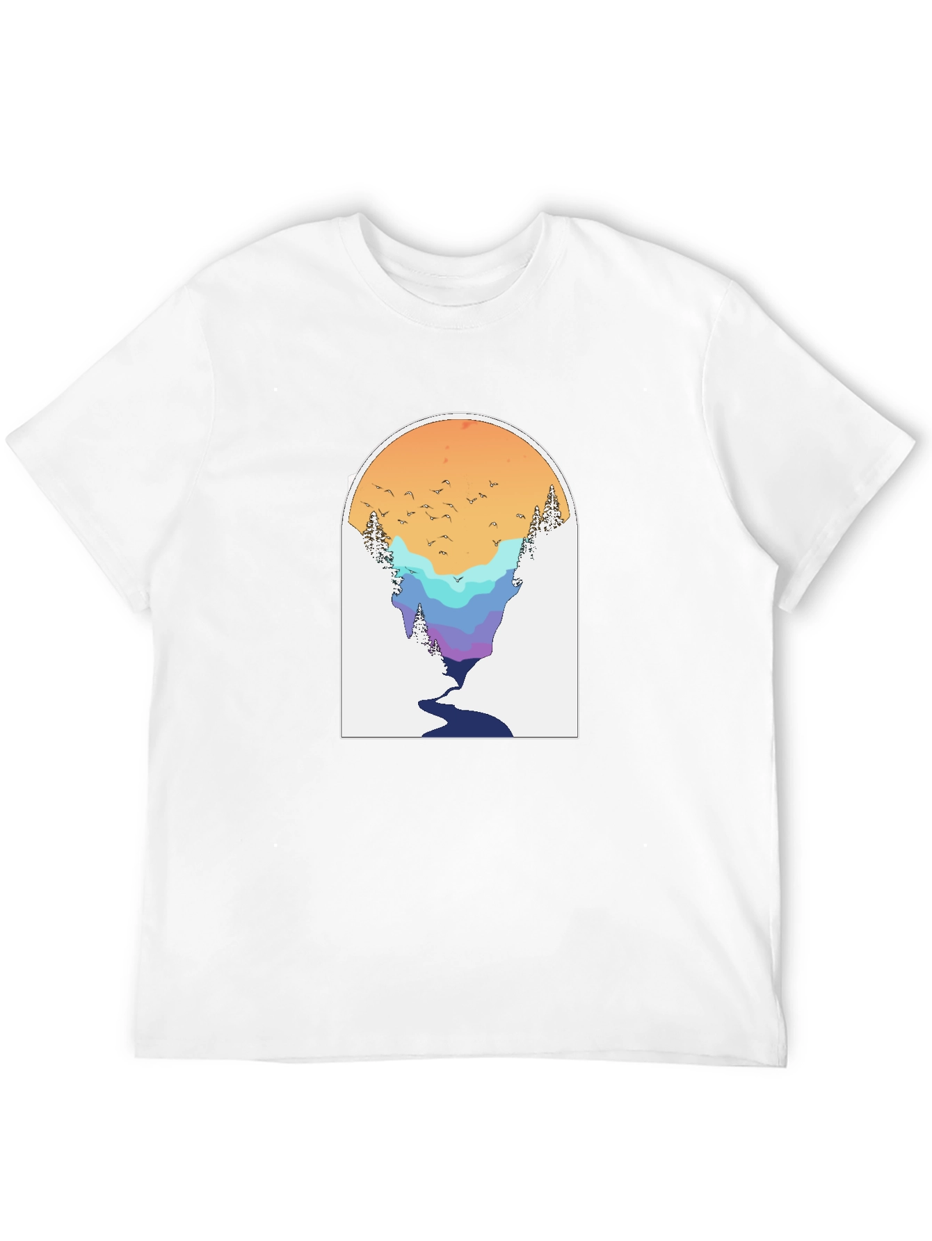 Nature Scene Graphic Tee - Black