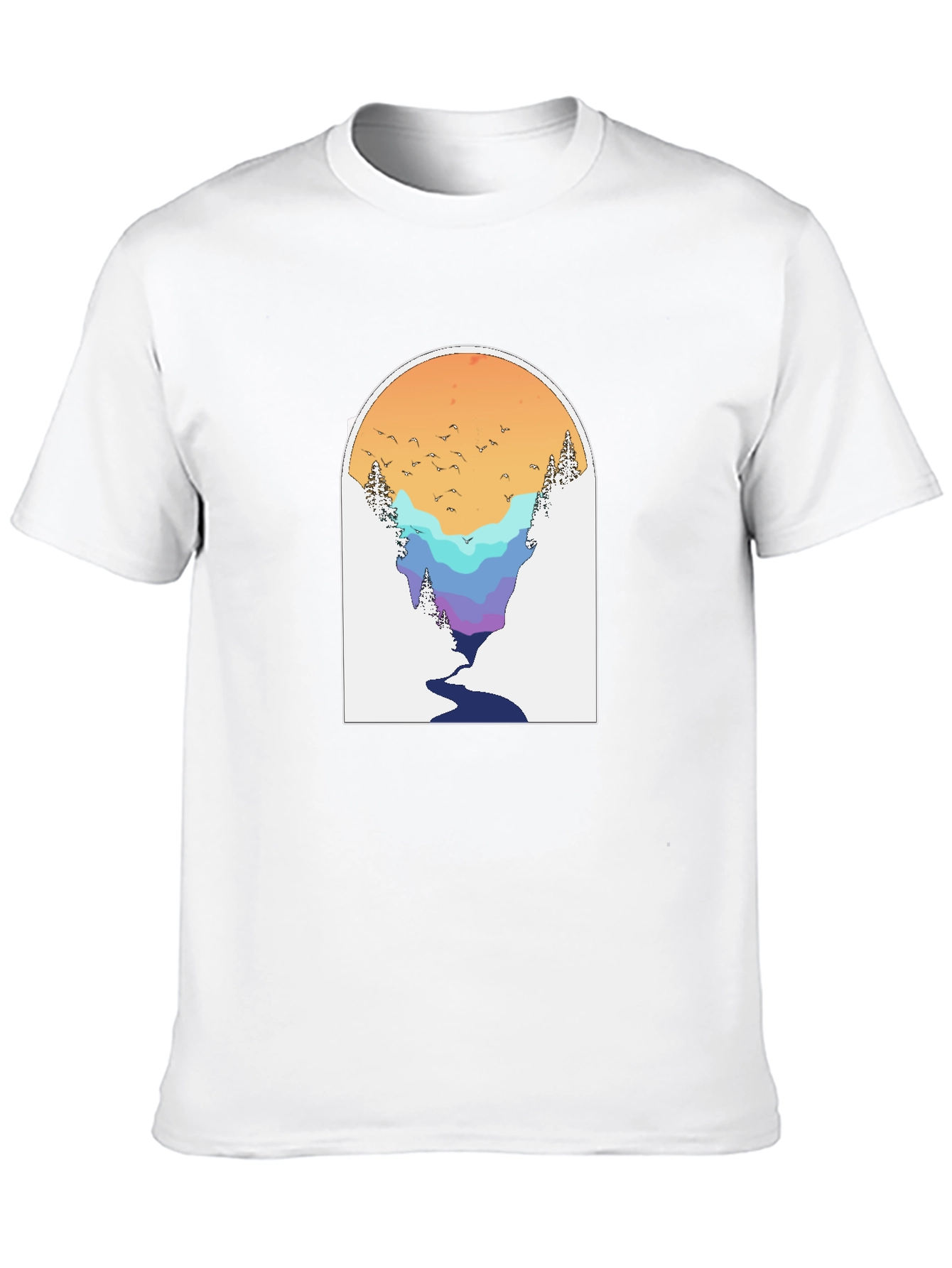 Nature Scene Graphic Tee - Black