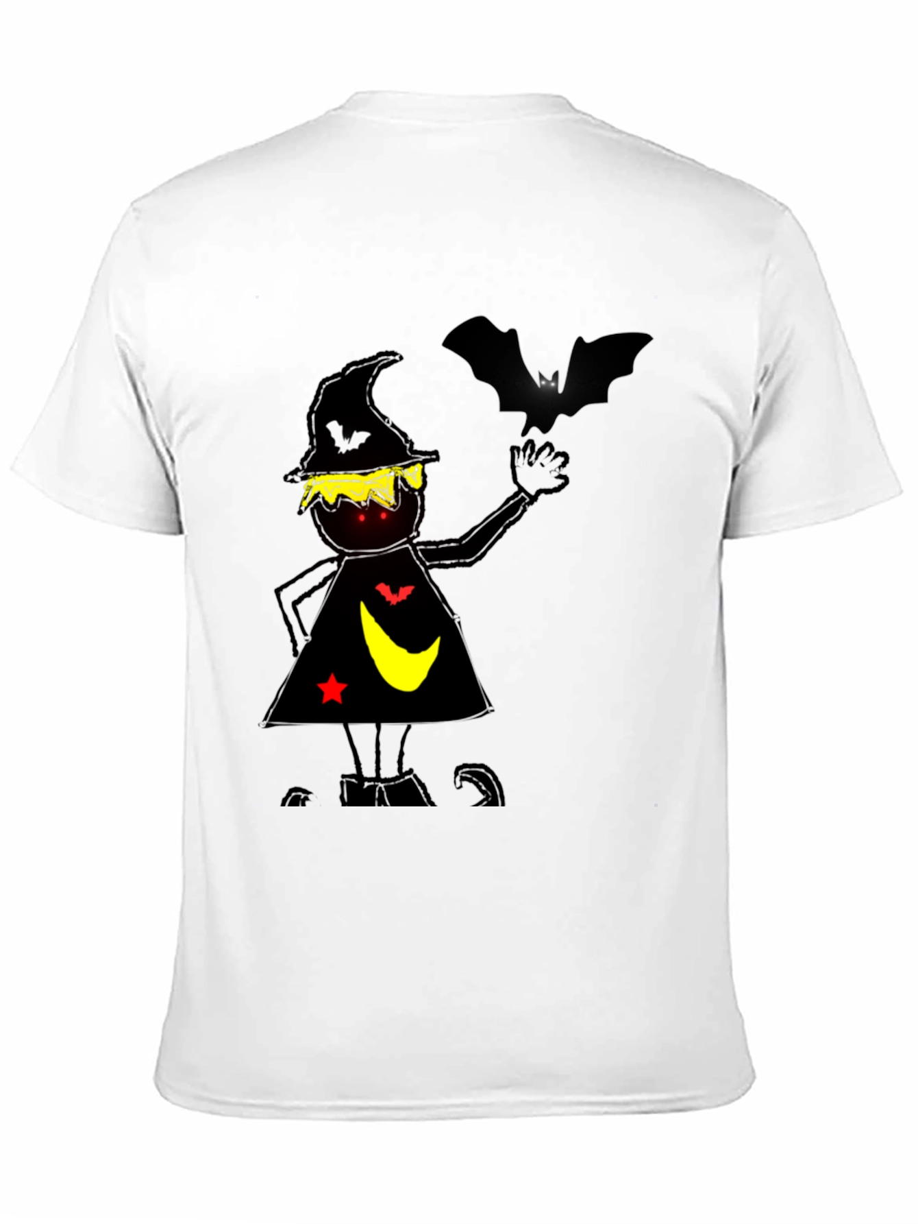 Halloween Witch & Bat Graphic Tee