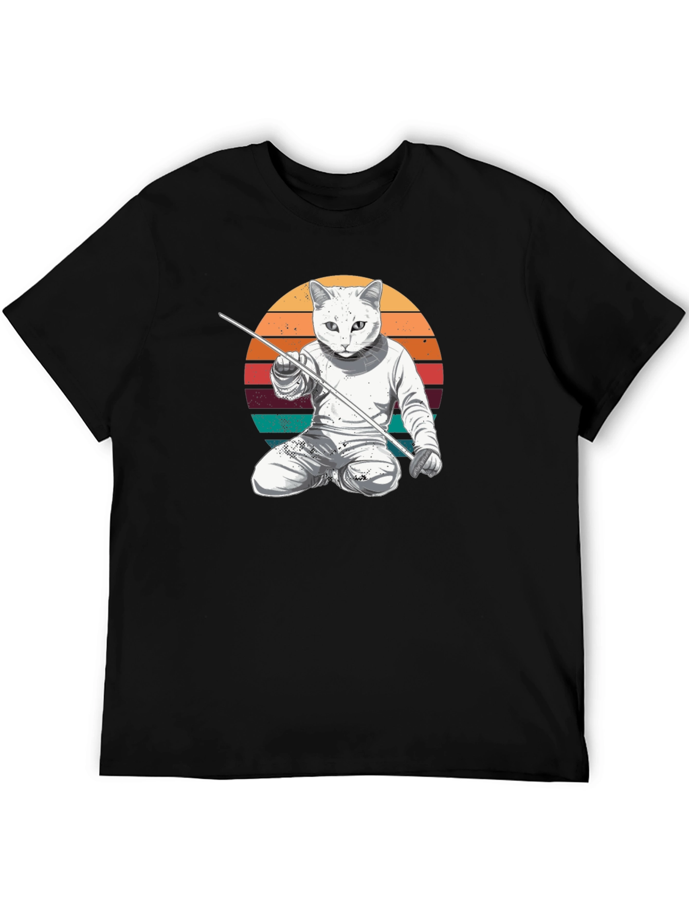 Fencer Cat T-Shirt - Cool Graphic Tee