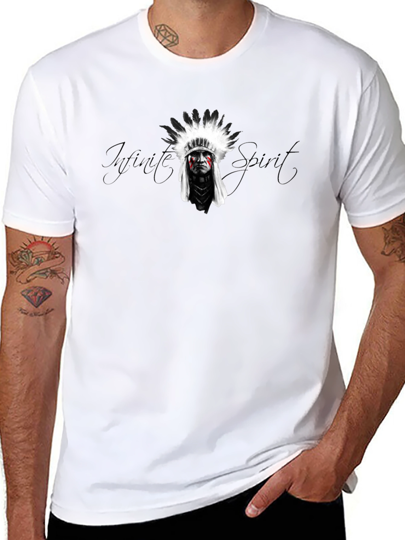 Mens Black T-Shirt - Infinite Spirit Graphic Tee