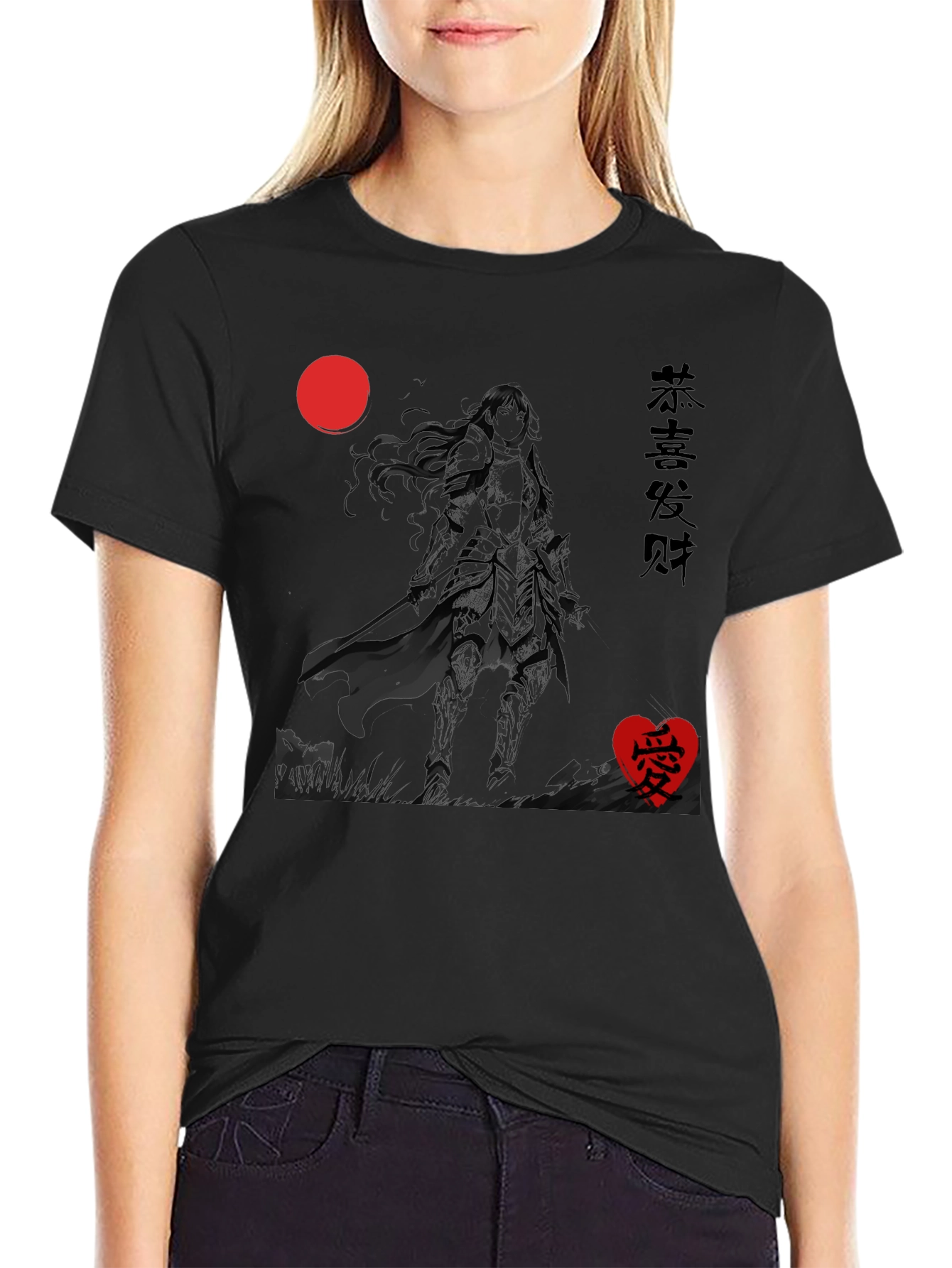 Black Graphic Tee - Anime Warrior