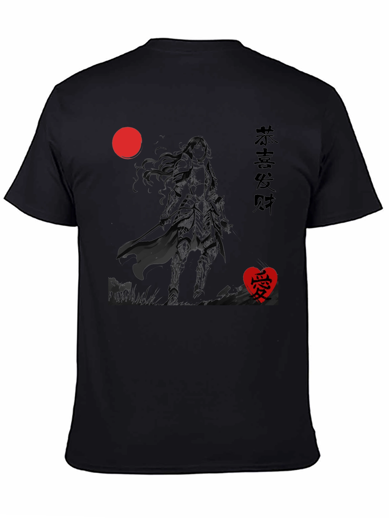 Black Graphic Tee - Anime Warrior