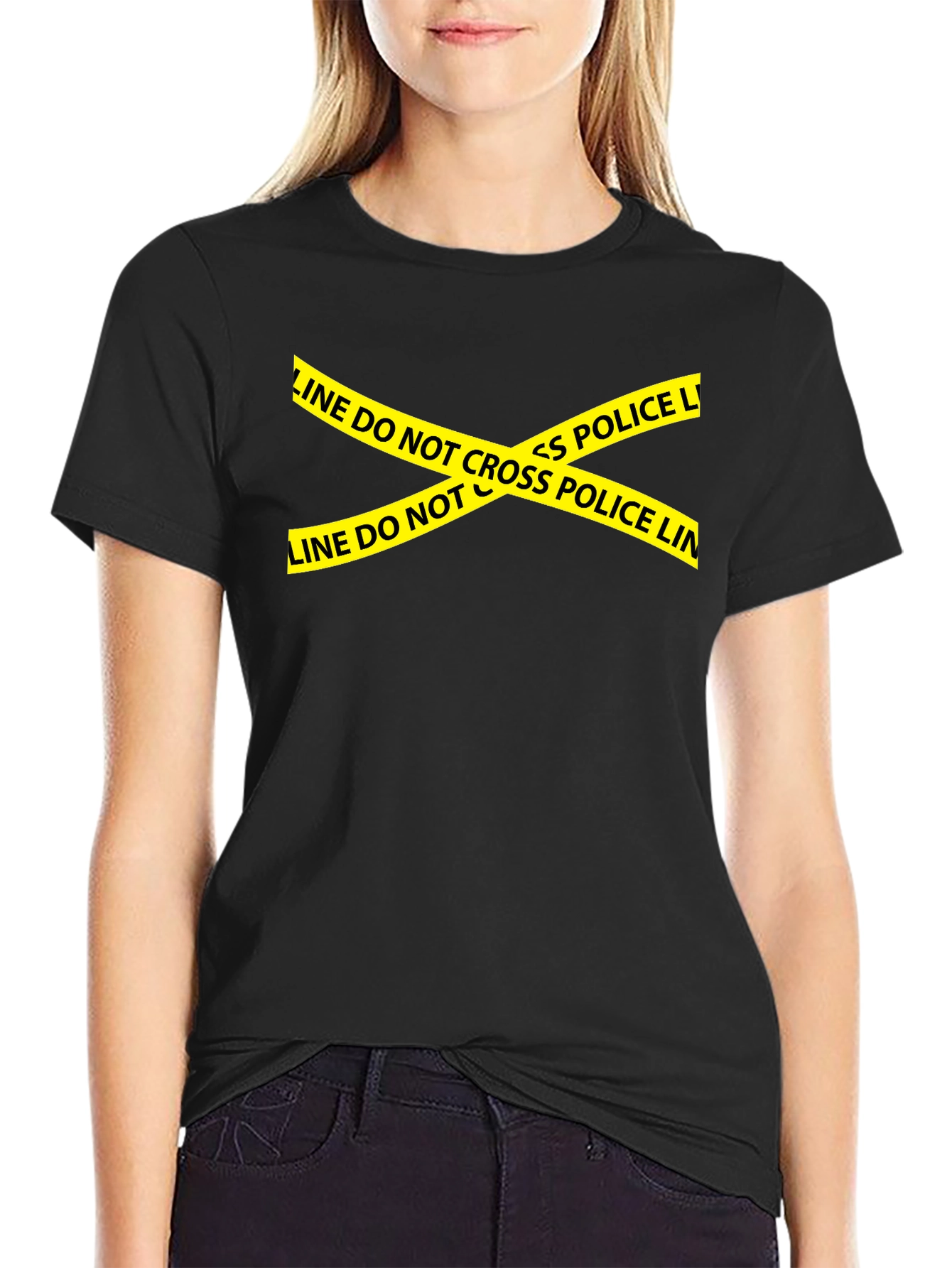 Police Line Do Not Cross Graphic Tee - Black