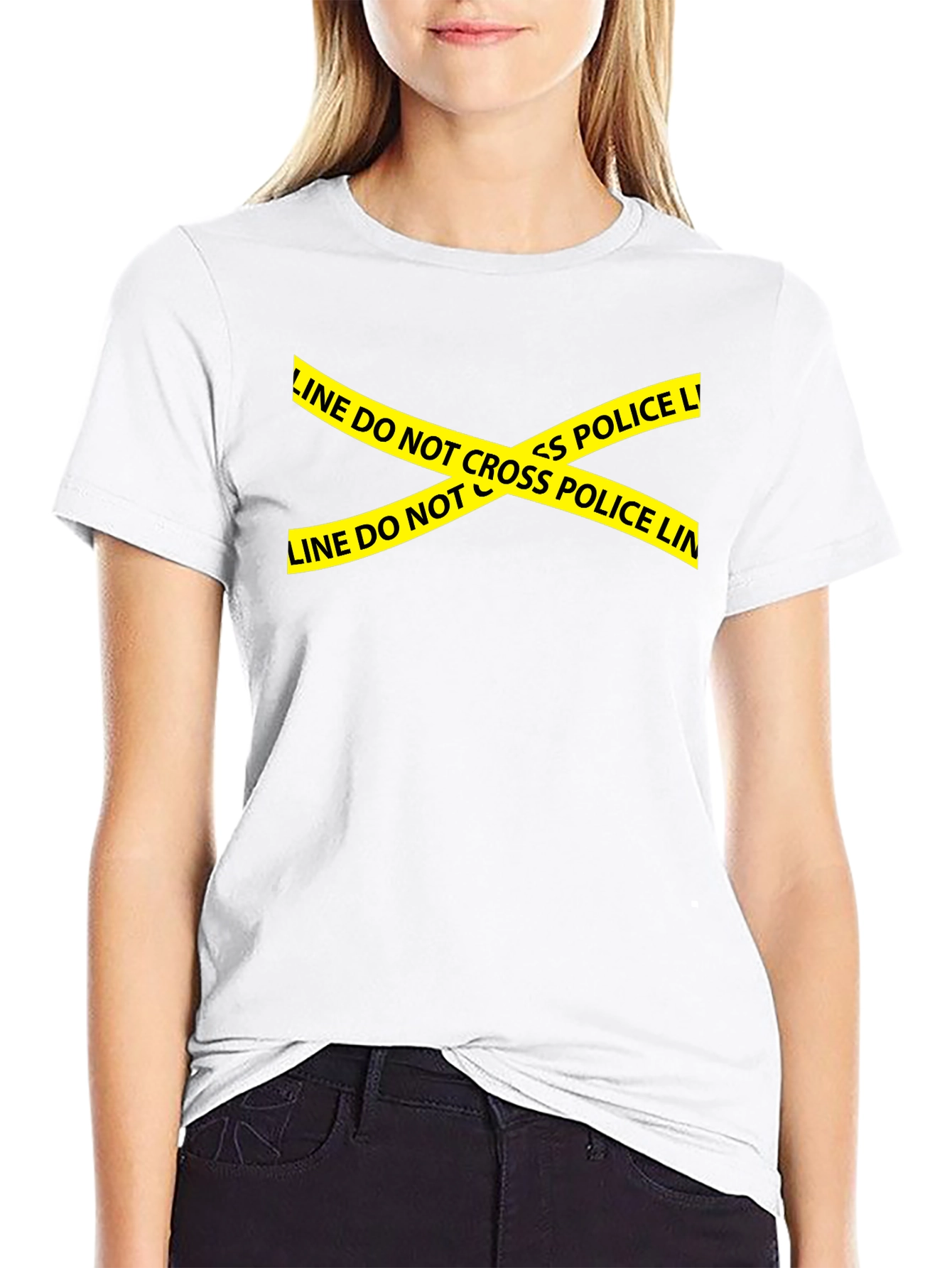 Police Line Do Not Cross Graphic Tee - Black