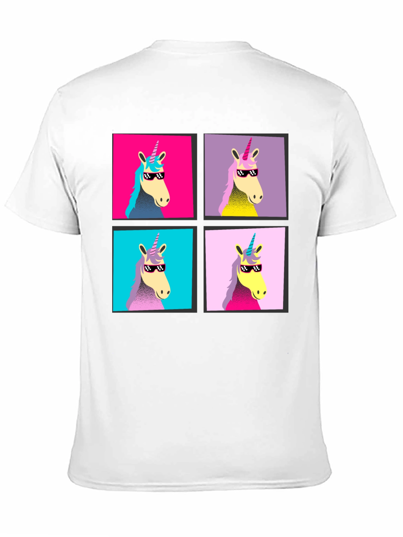 Unicorn Pop Art Graphic Black T-Shirt