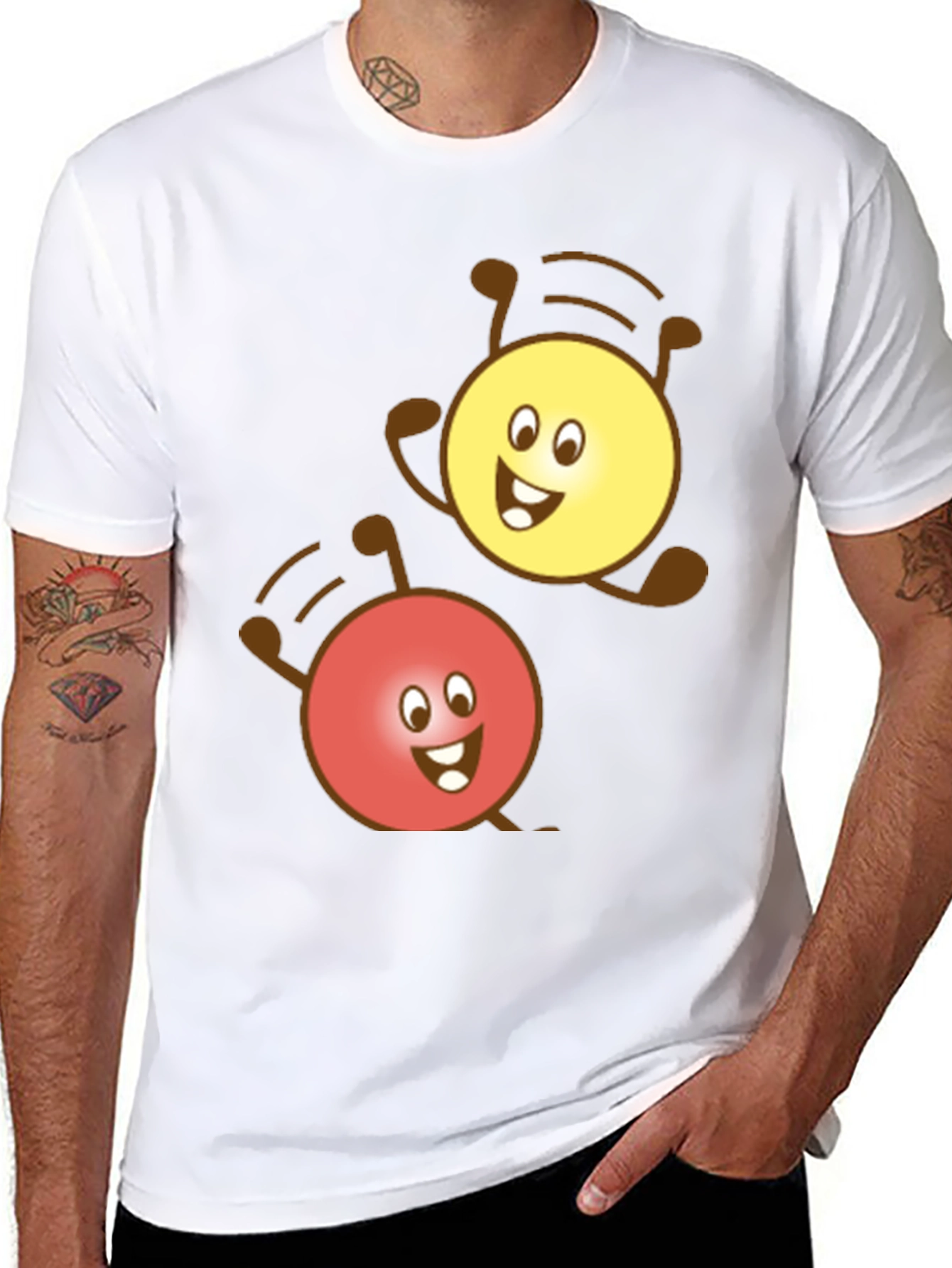 Cute Cartoon Character Graphic Black T-Shirt