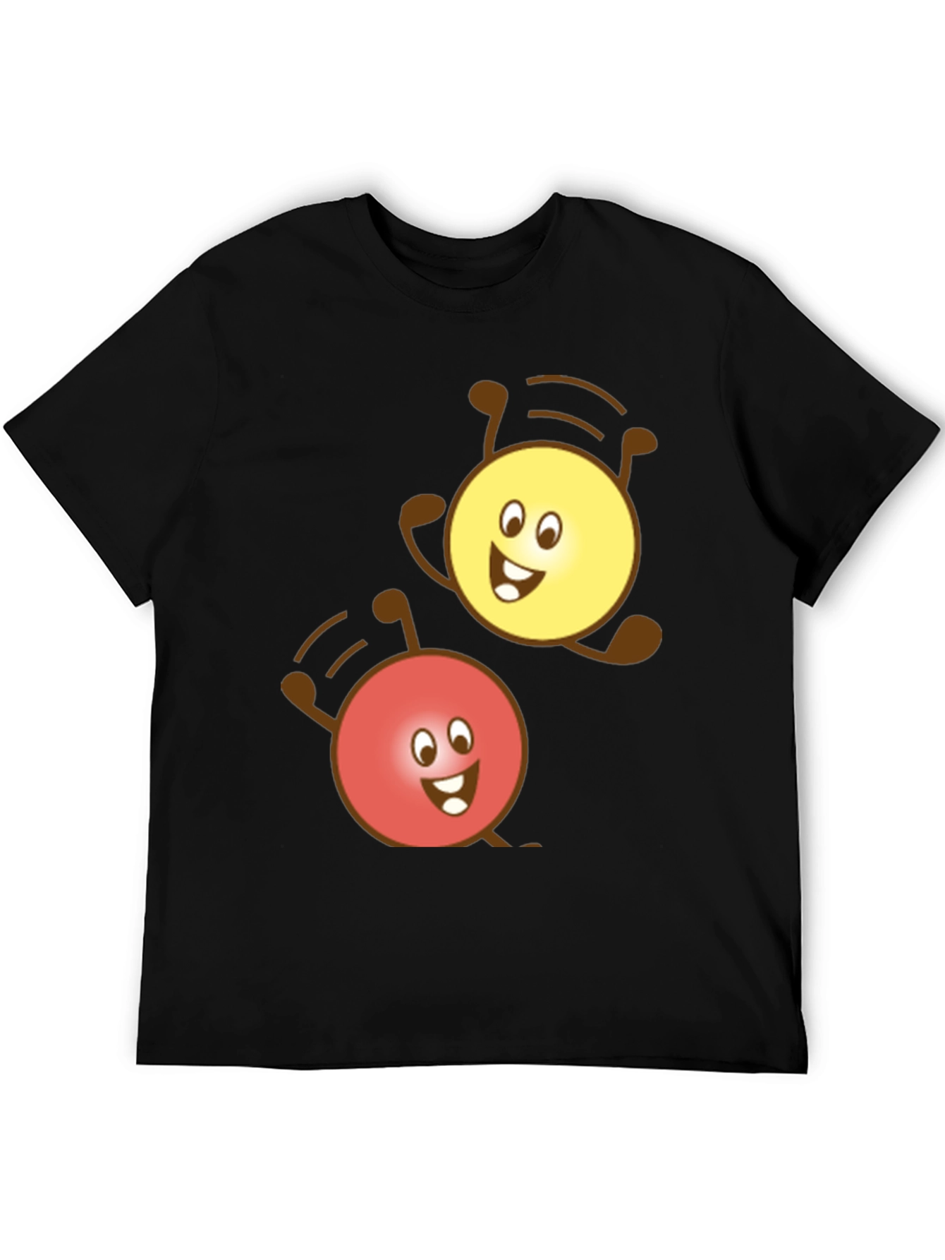 Cute Cartoon Character Graphic Black T-Shirt