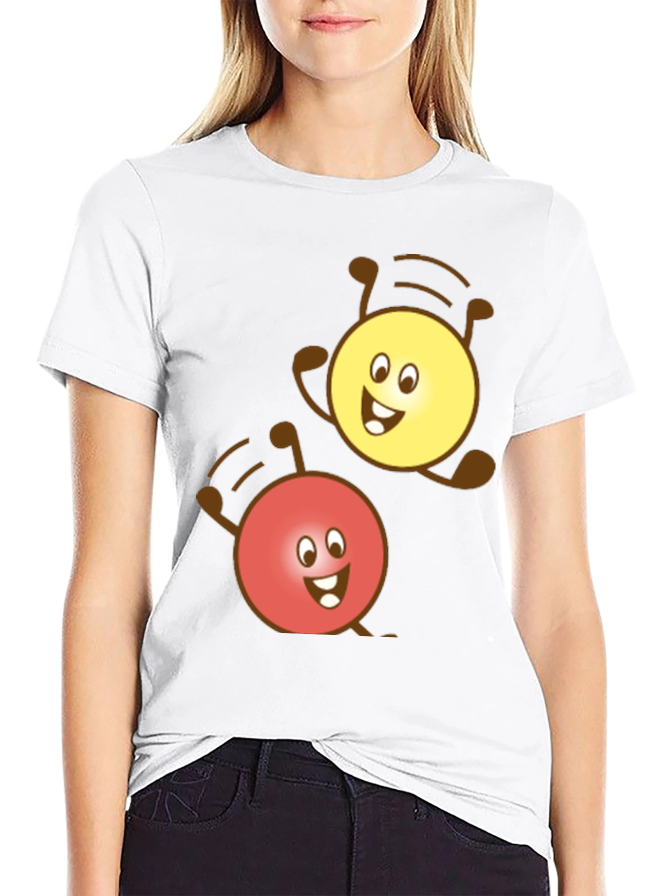 Cute Cartoon Character Graphic Black T-Shirt