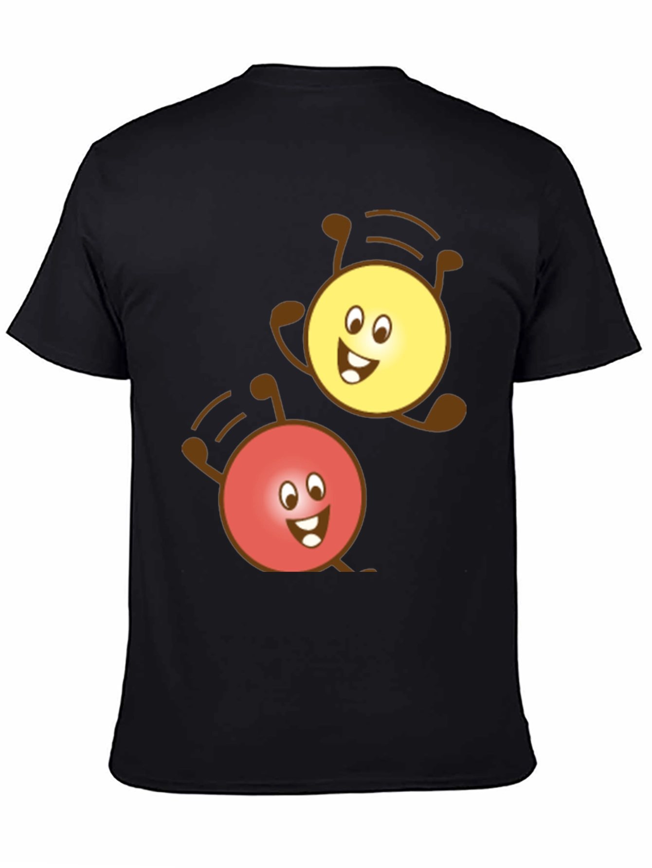 Cute Cartoon Character Graphic Black T-Shirt