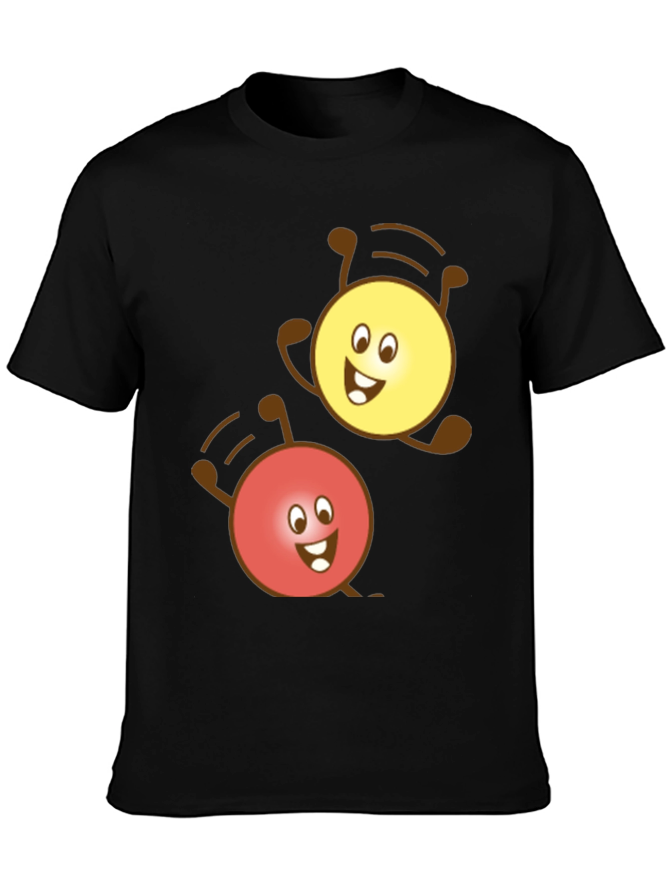 Cute Cartoon Character Graphic Black T-Shirt