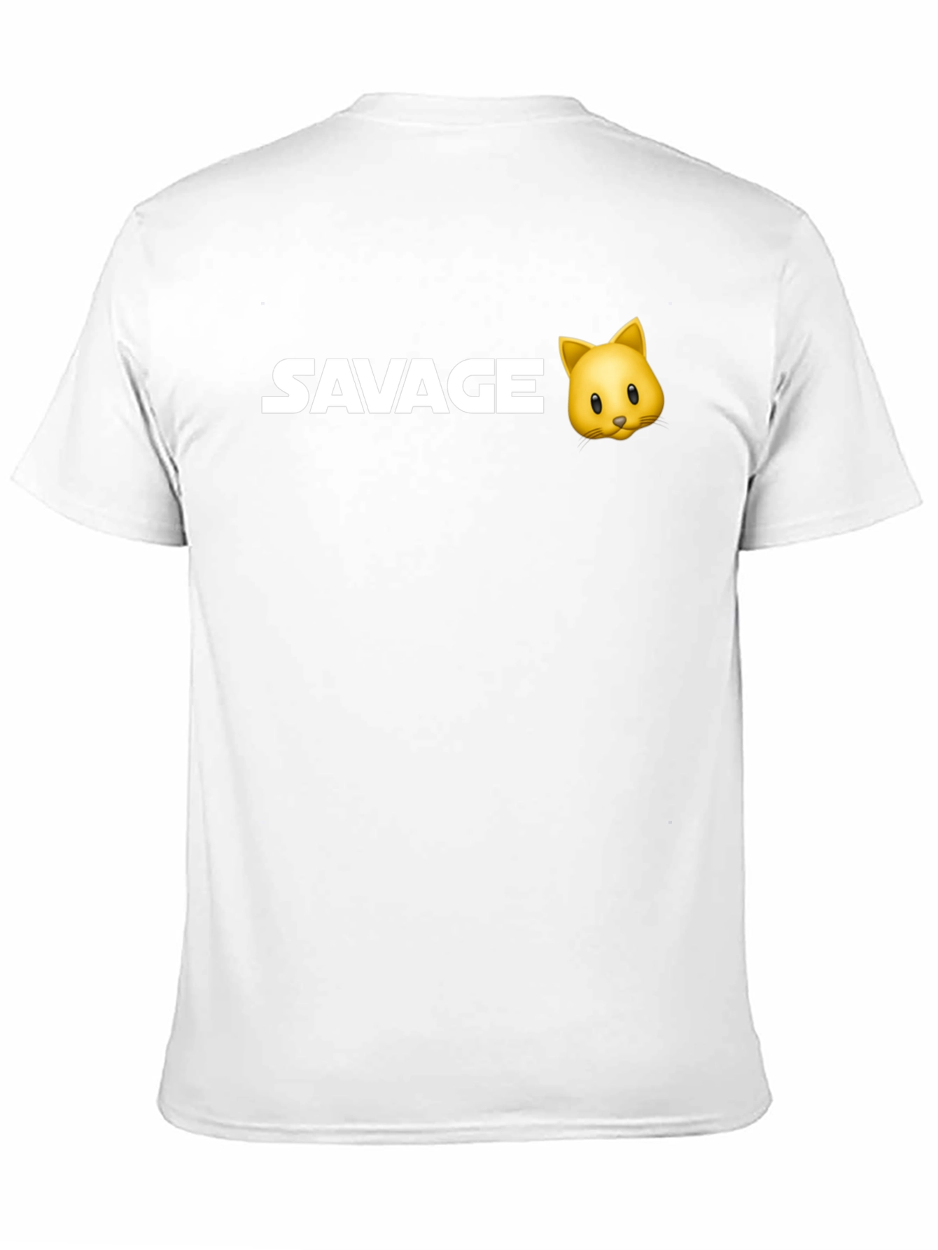 Savage Cat Emoji Black T-Shirt
