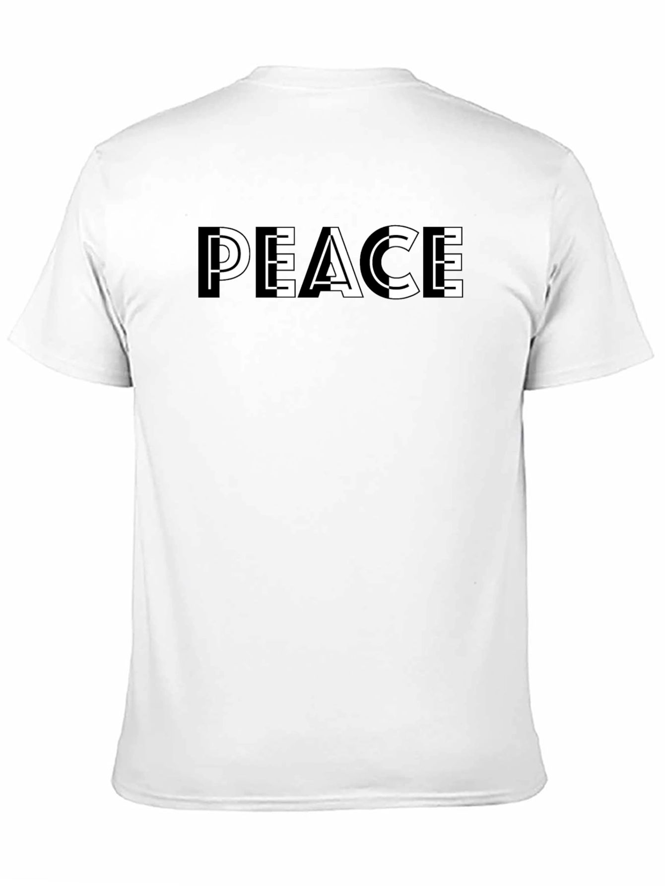 Black T-Shirt with PEACE Graphic