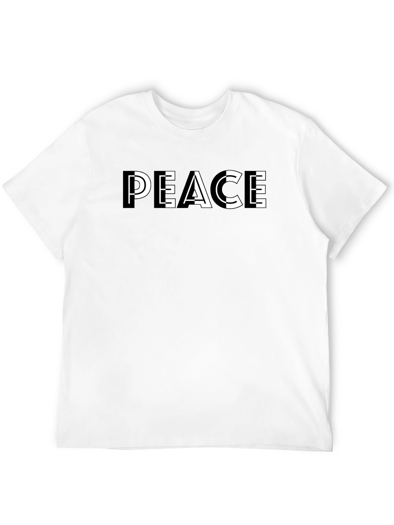 Black T-Shirt with PEACE Graphic