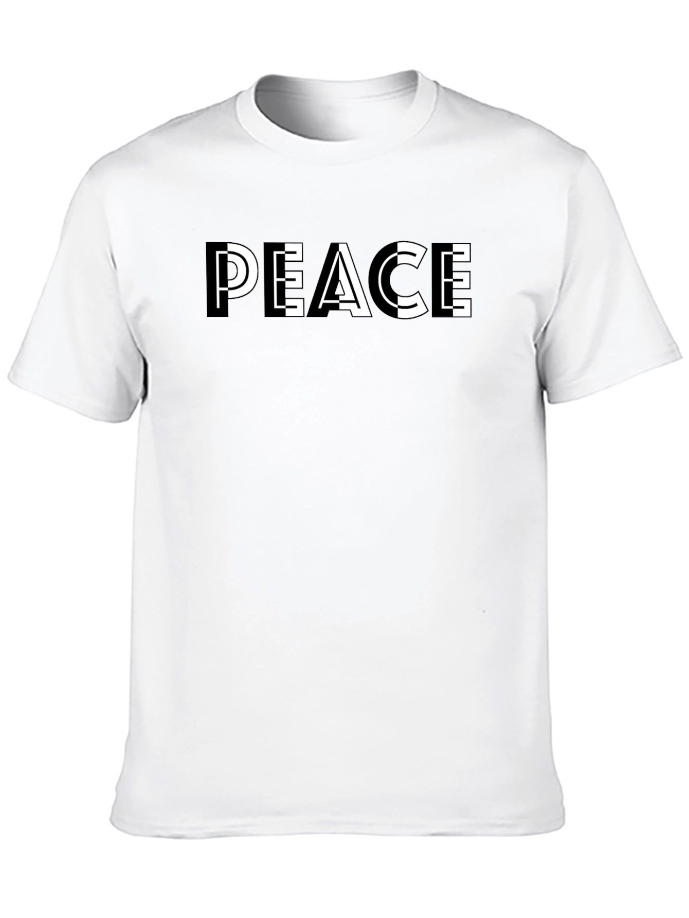 Black T-Shirt with PEACE Graphic