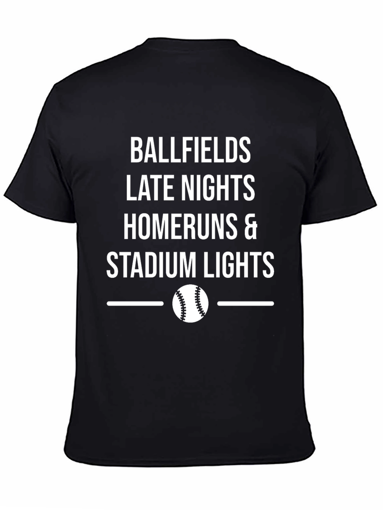Baseball Fan T-Shirt - Ballfields Late Nights Stadium Lights