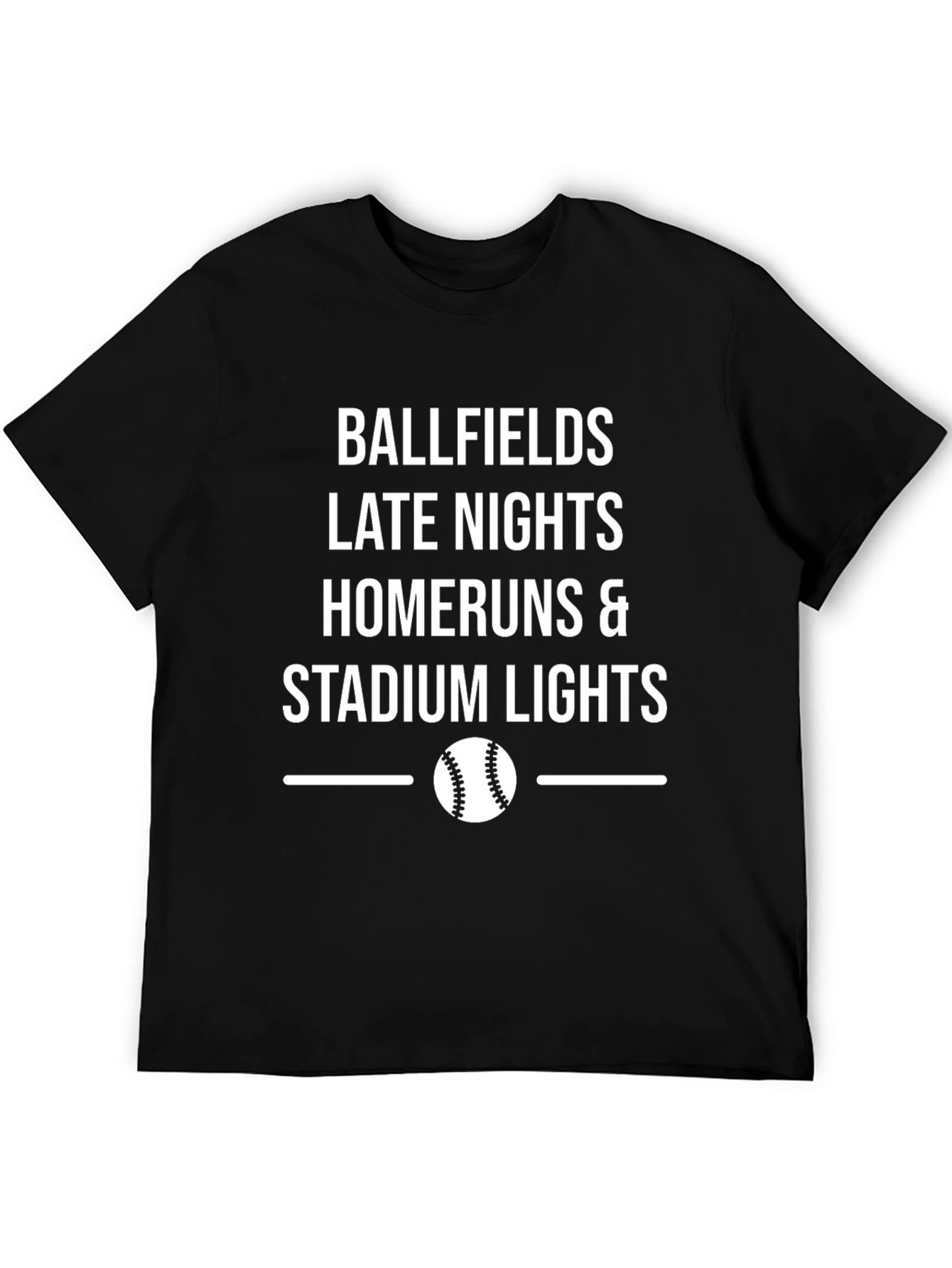 Baseball Fan T-Shirt - Ballfields Late Nights Stadium Lights