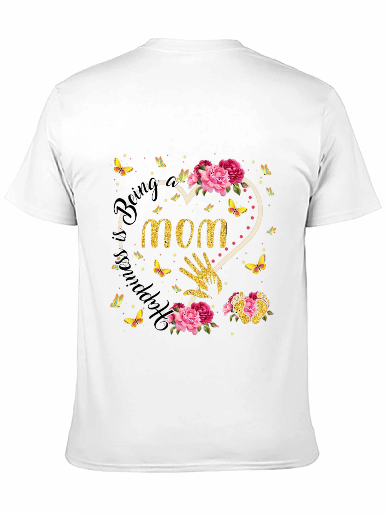 Happiest Being a Mom T-Shirt Floral Design