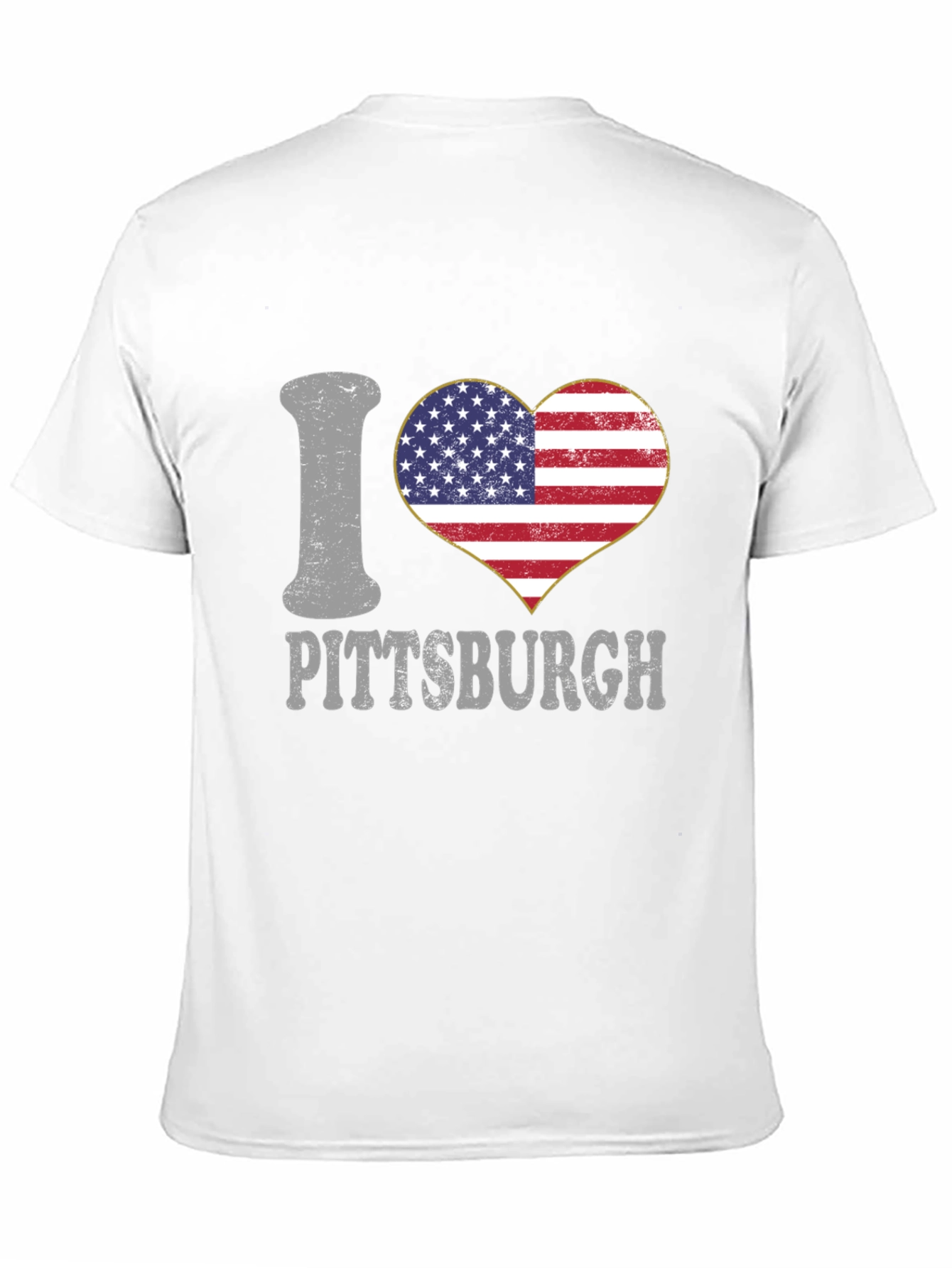 I Love Pittsburgh USA Flag Heart T-Shirt