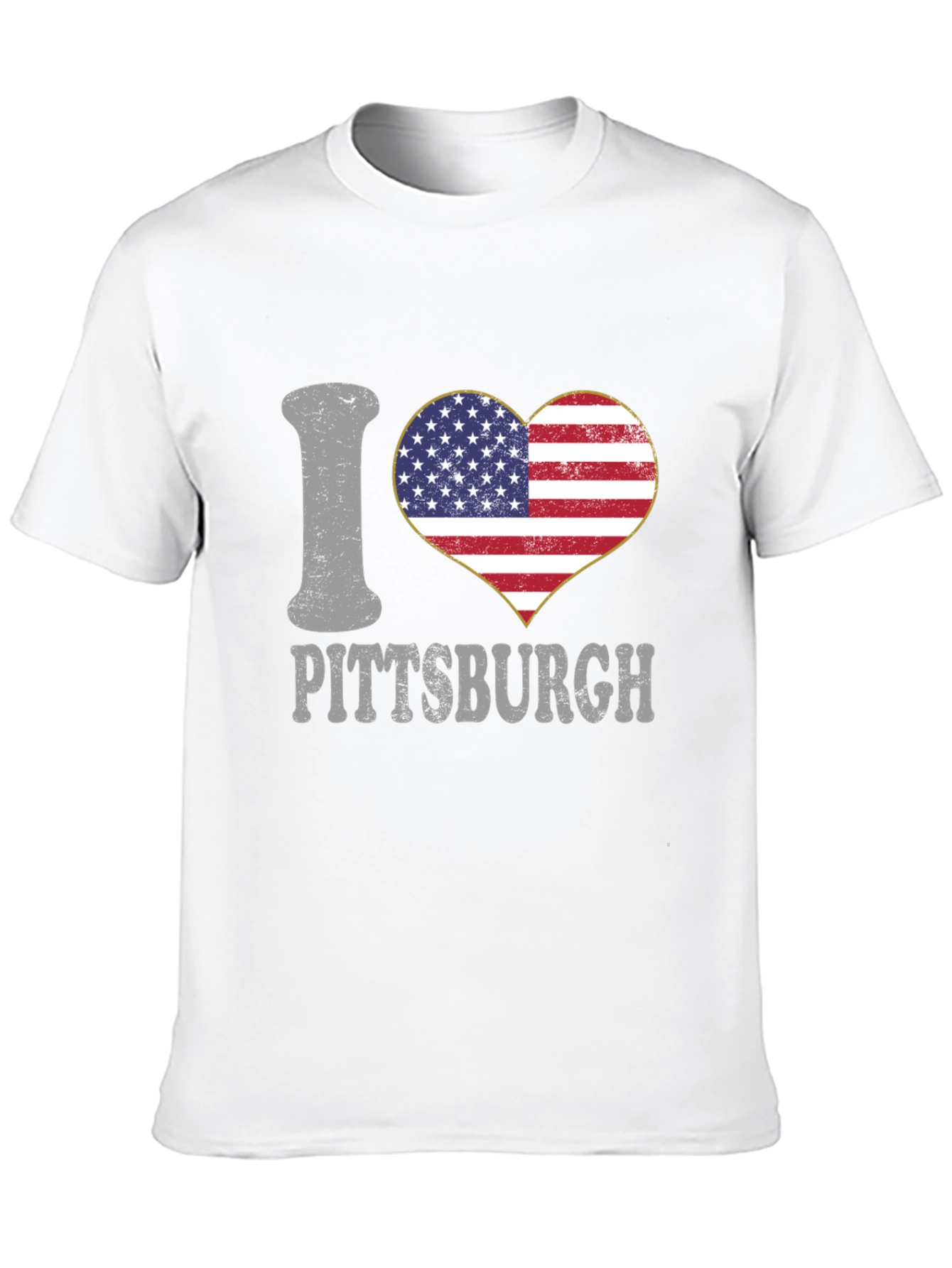 I Love Pittsburgh USA Flag Heart T-Shirt