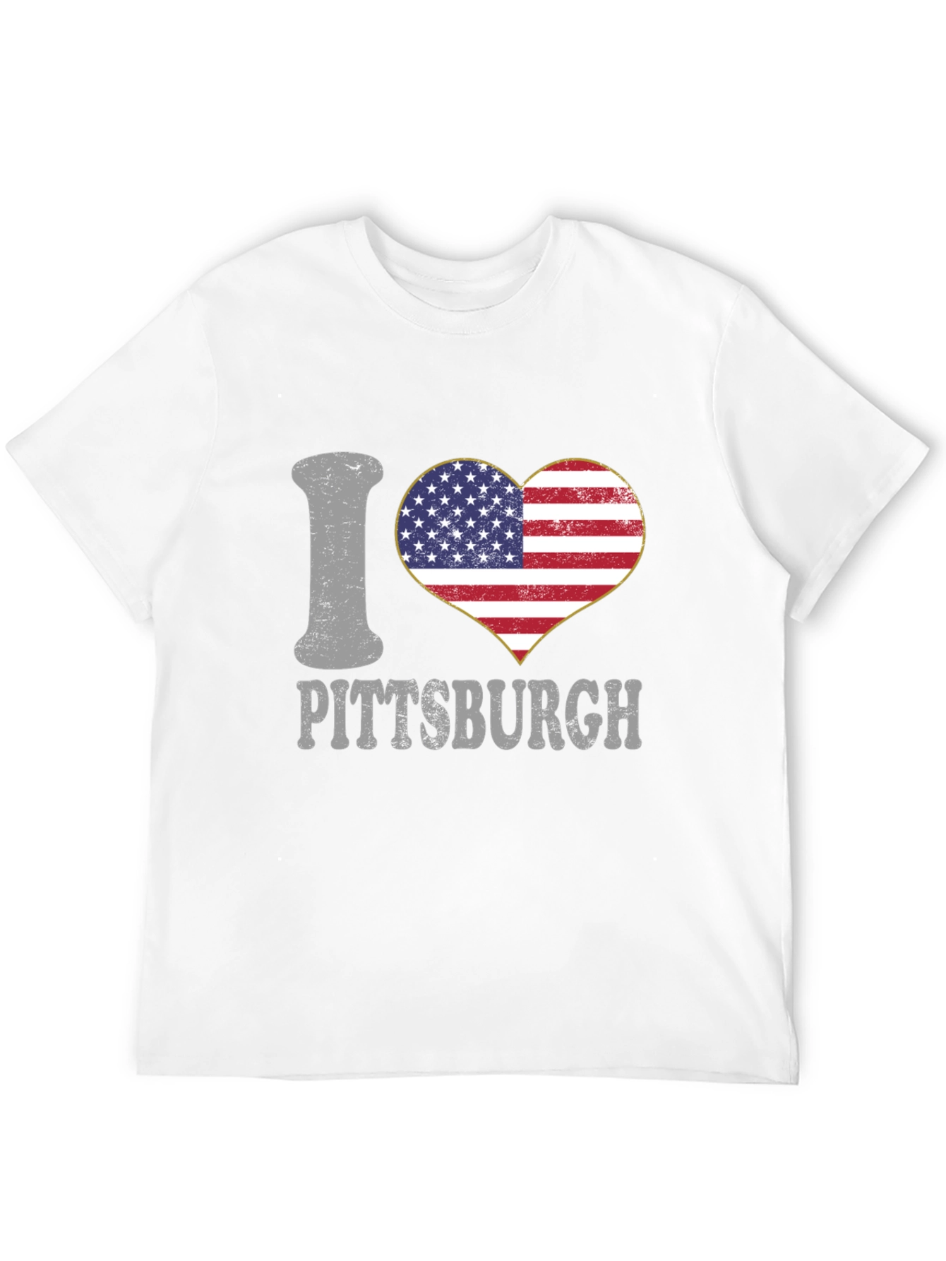 I Love Pittsburgh USA Flag Heart T-Shirt