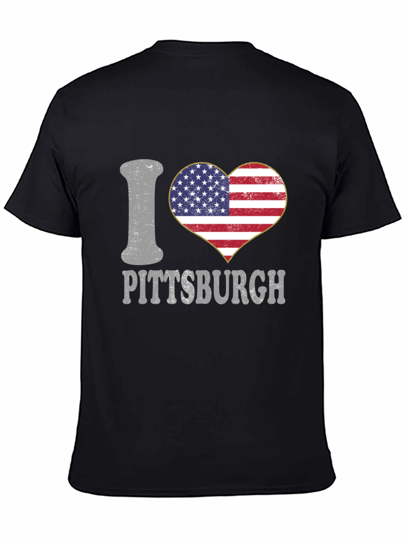 I Love Pittsburgh USA Flag Heart T-Shirt