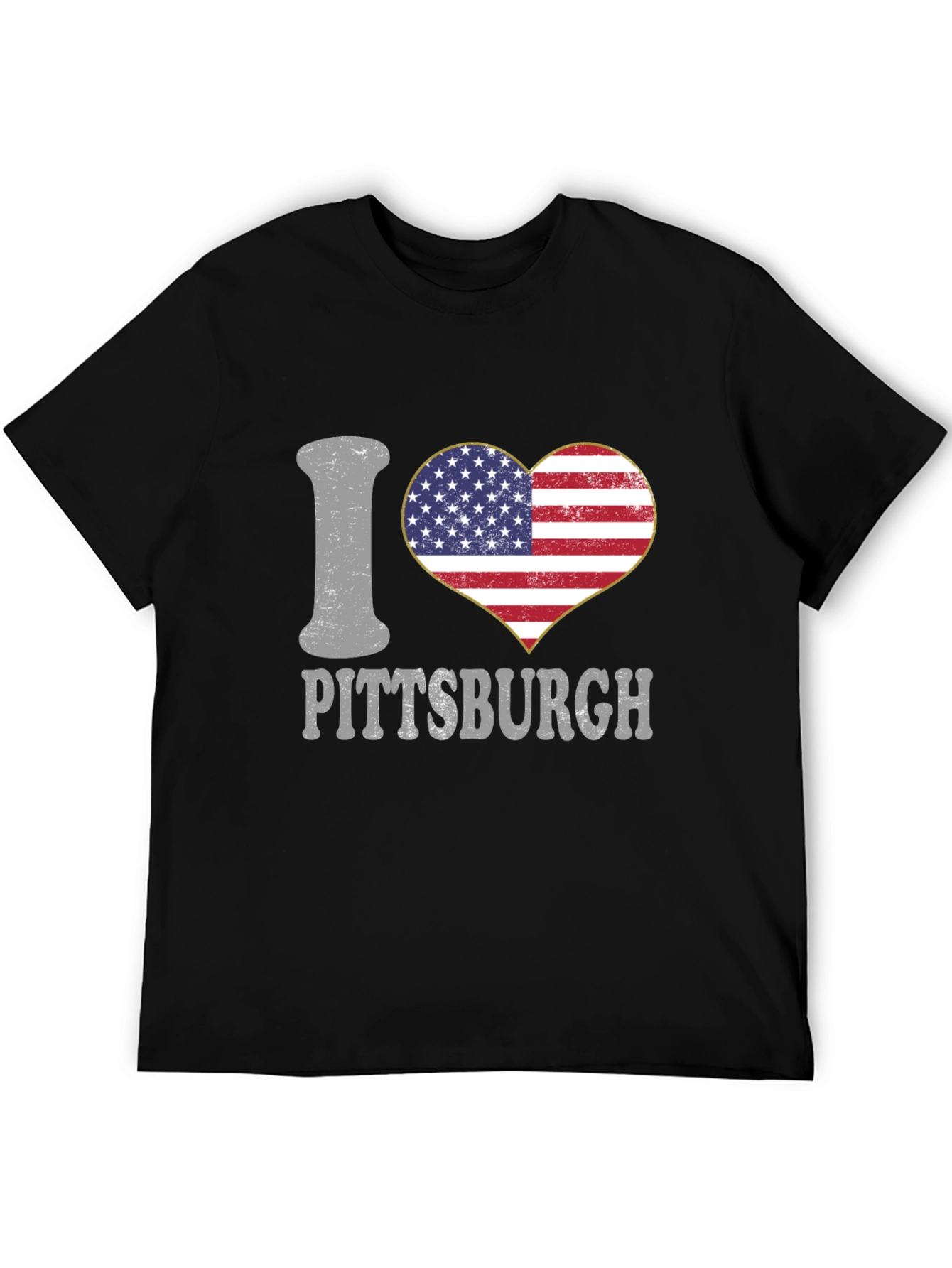 I Love Pittsburgh USA Flag Heart T-Shirt