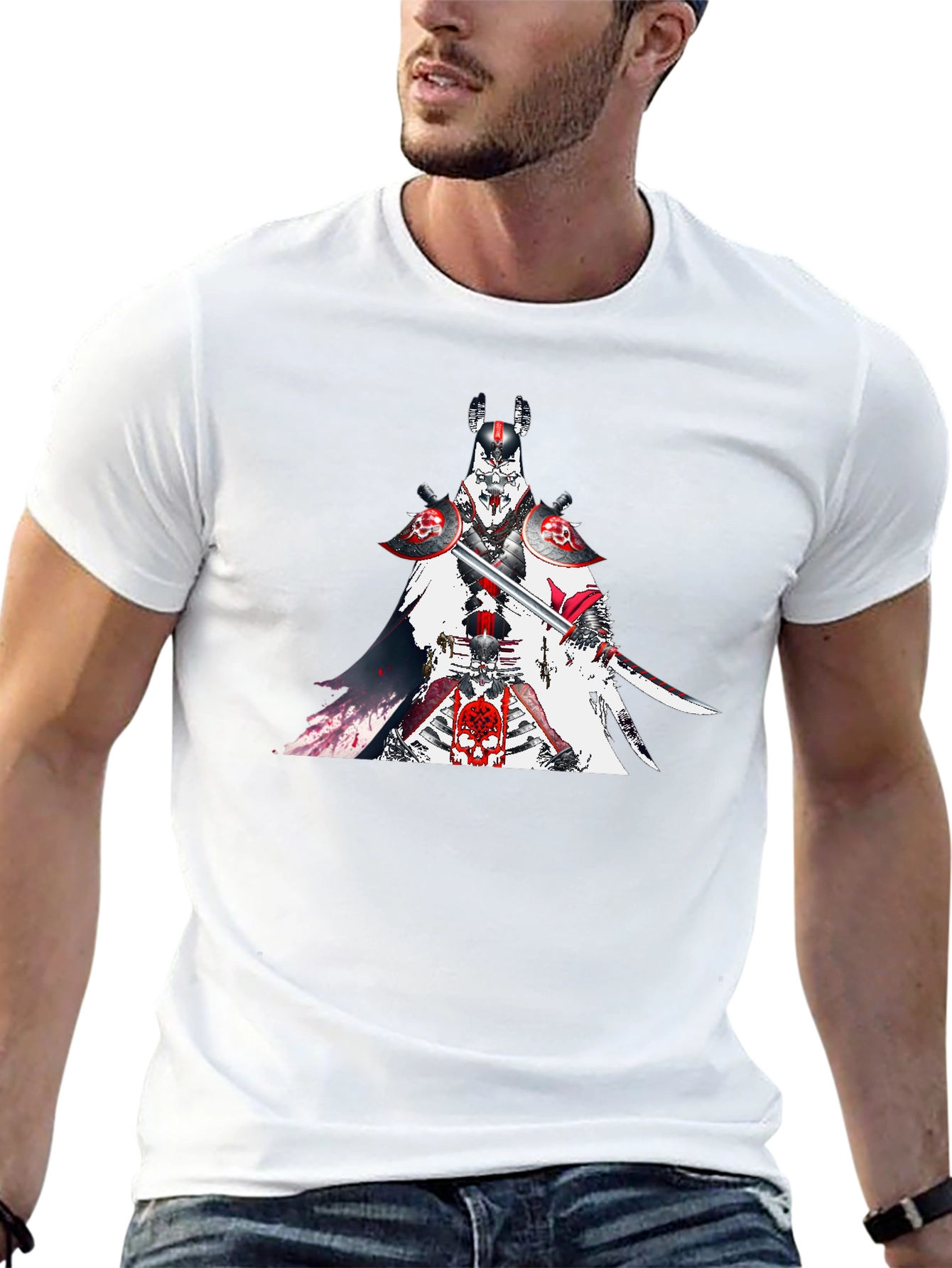 Samurai Warrior Graphic T-Shirt - Black