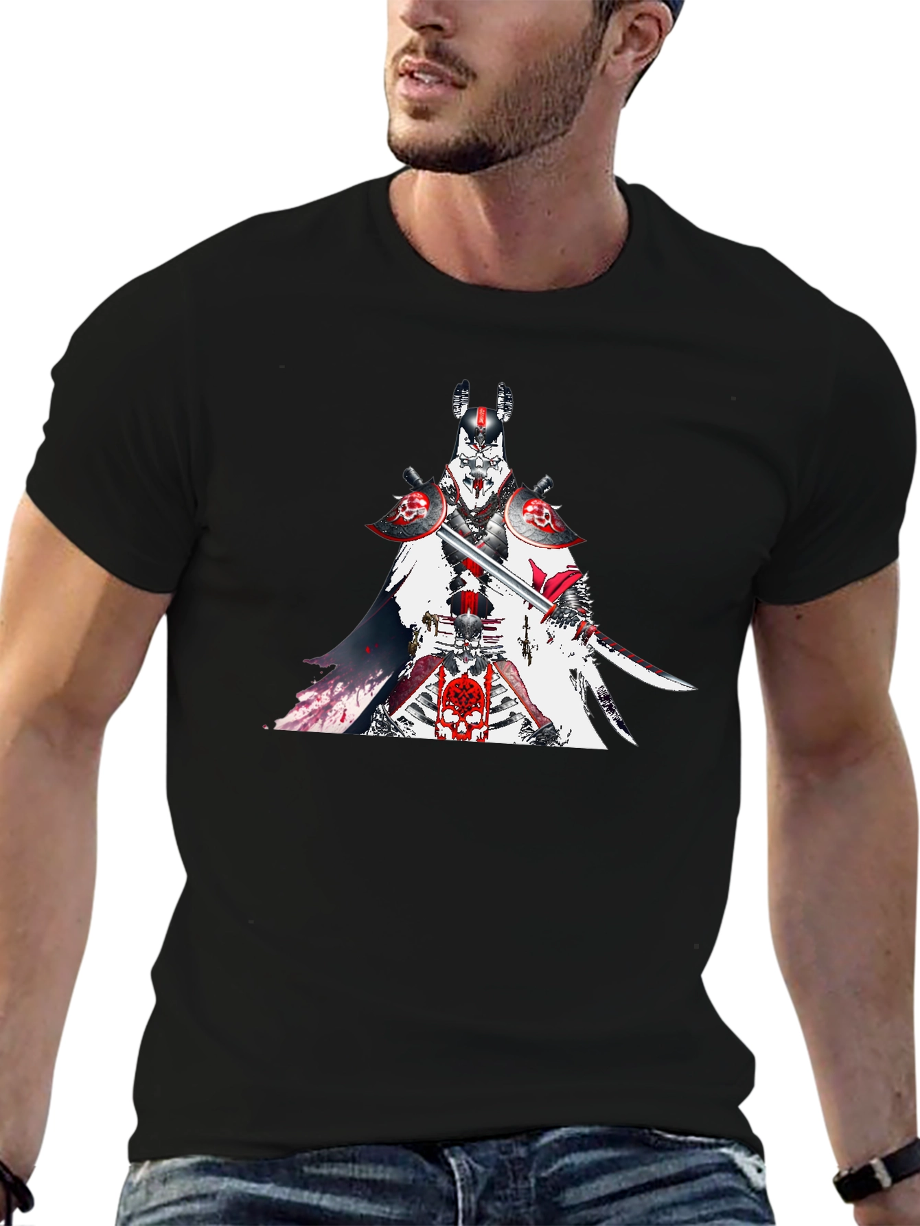 Samurai Warrior Graphic T-Shirt - Black