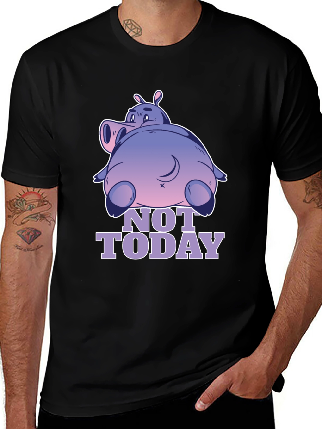 Not Today Hippo T-Shirt - Relaxed Fit