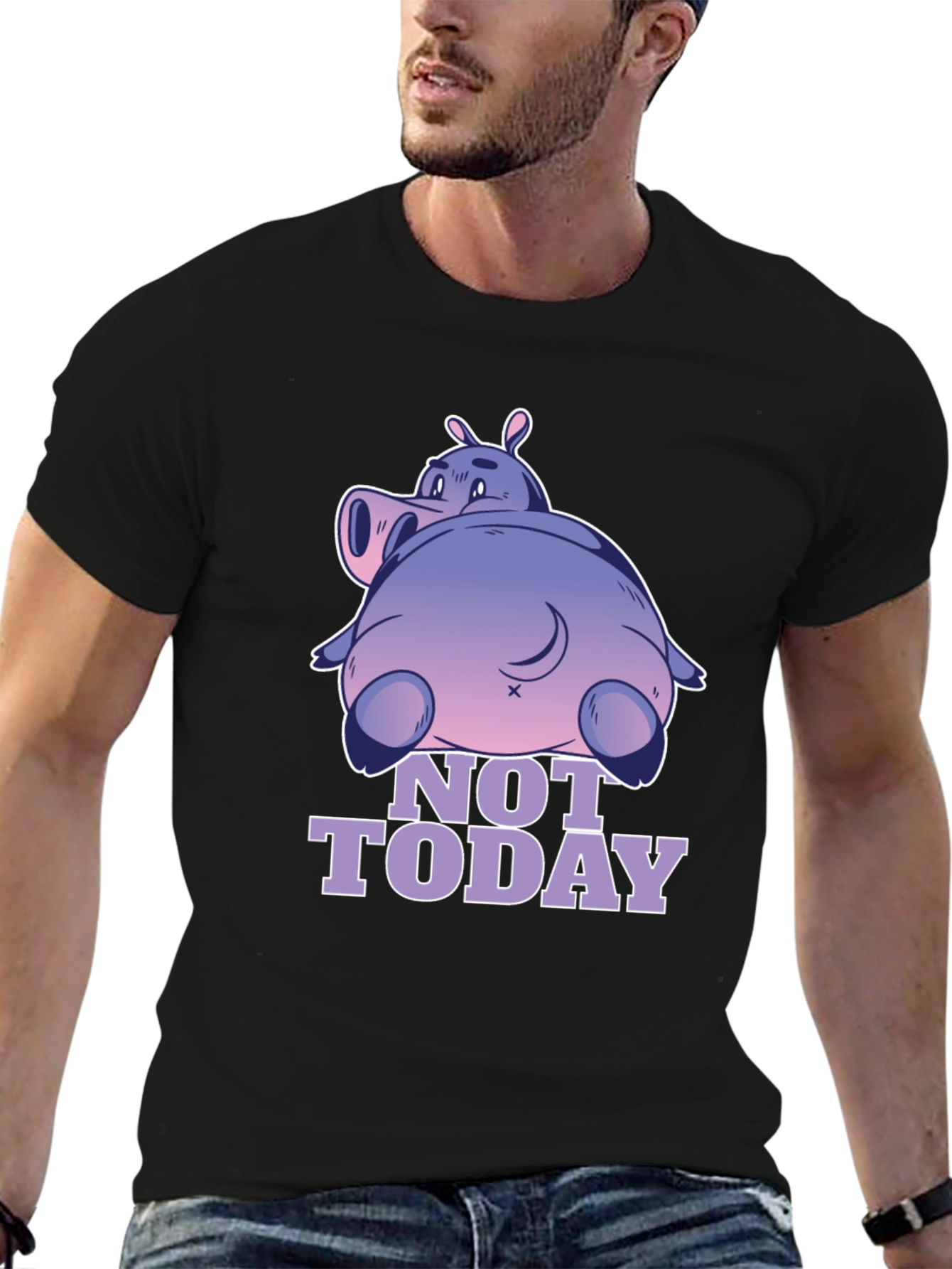 Not Today Hippo T-Shirt - Relaxed Fit