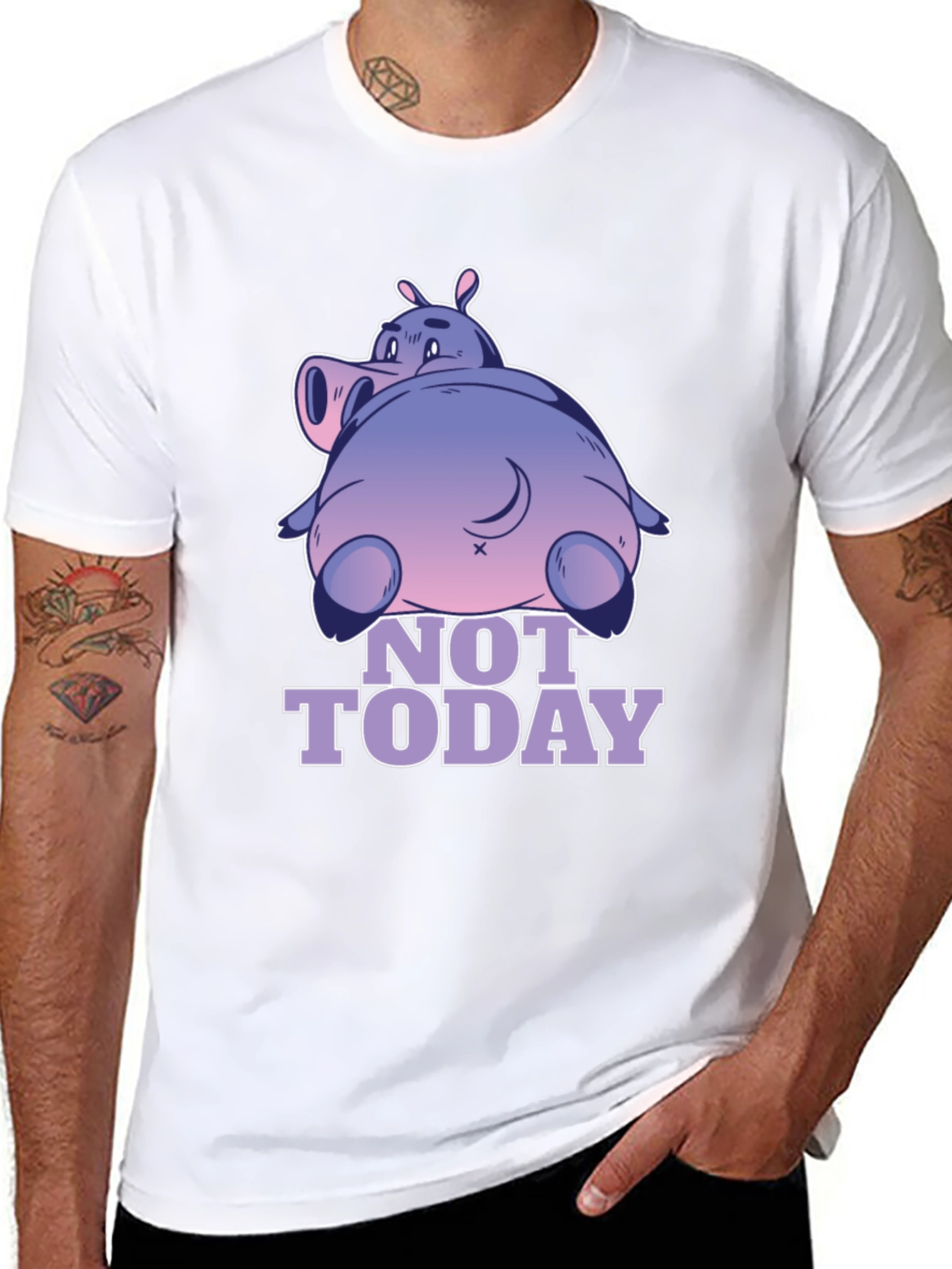 Not Today Hippo T-Shirt - Relaxed Fit