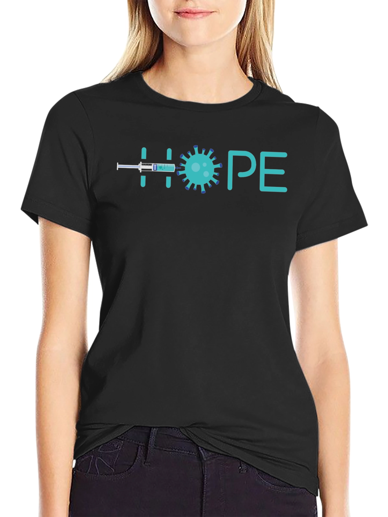 HOPE T-Shirt: Vaccine Virus Positive Message Unisex