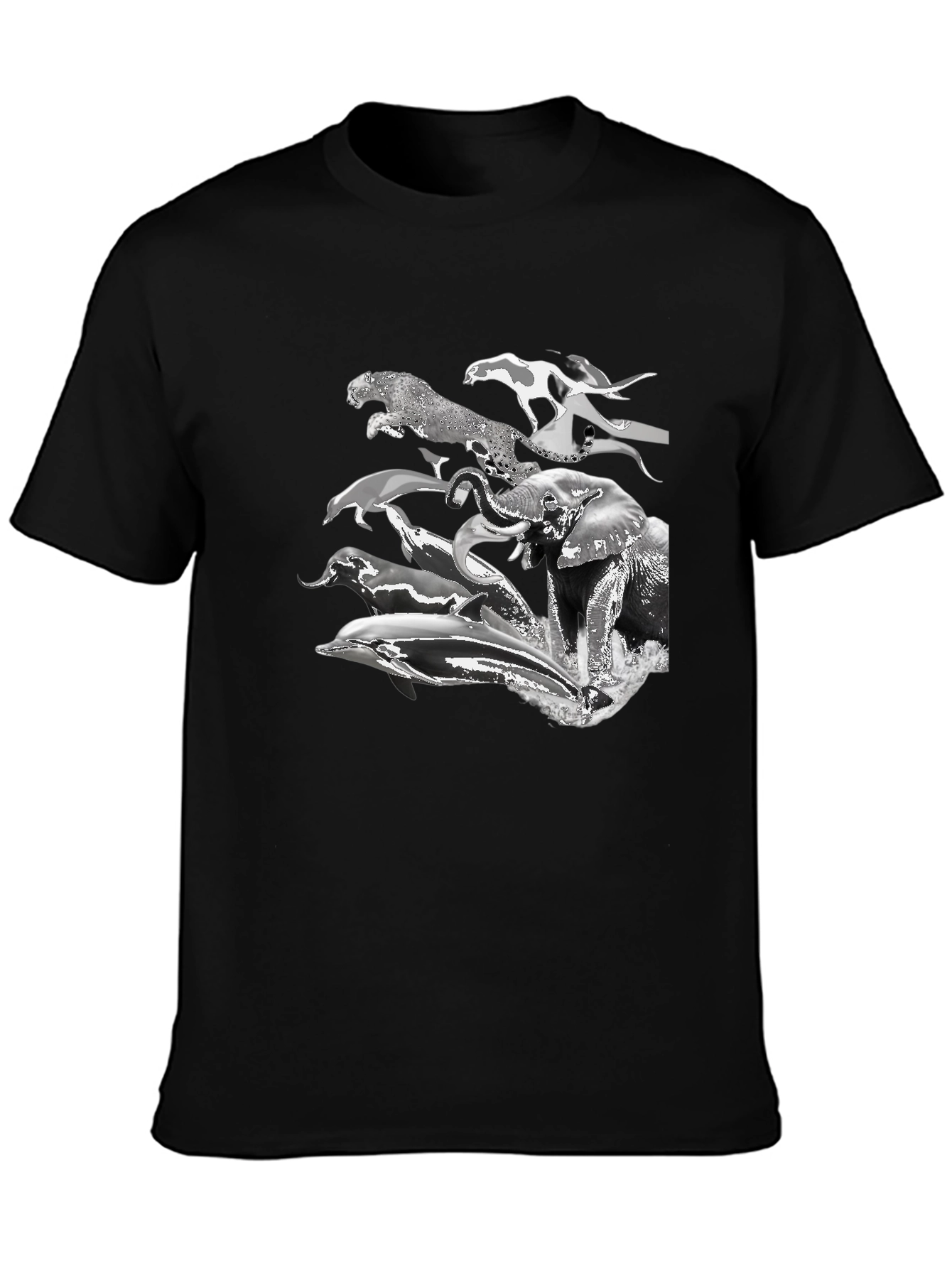 Animal Print Tee - Black