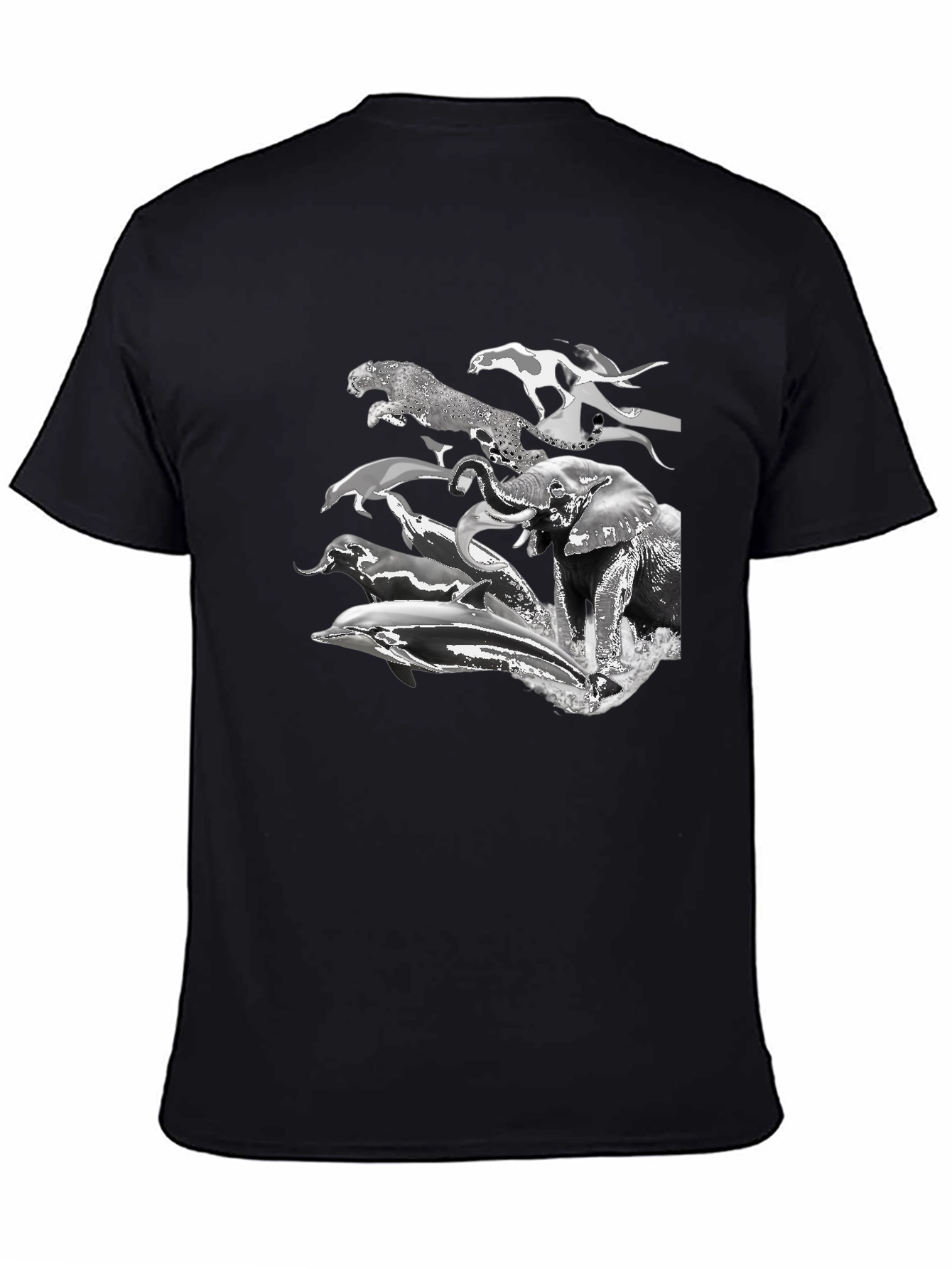 Animal Print Tee - Black